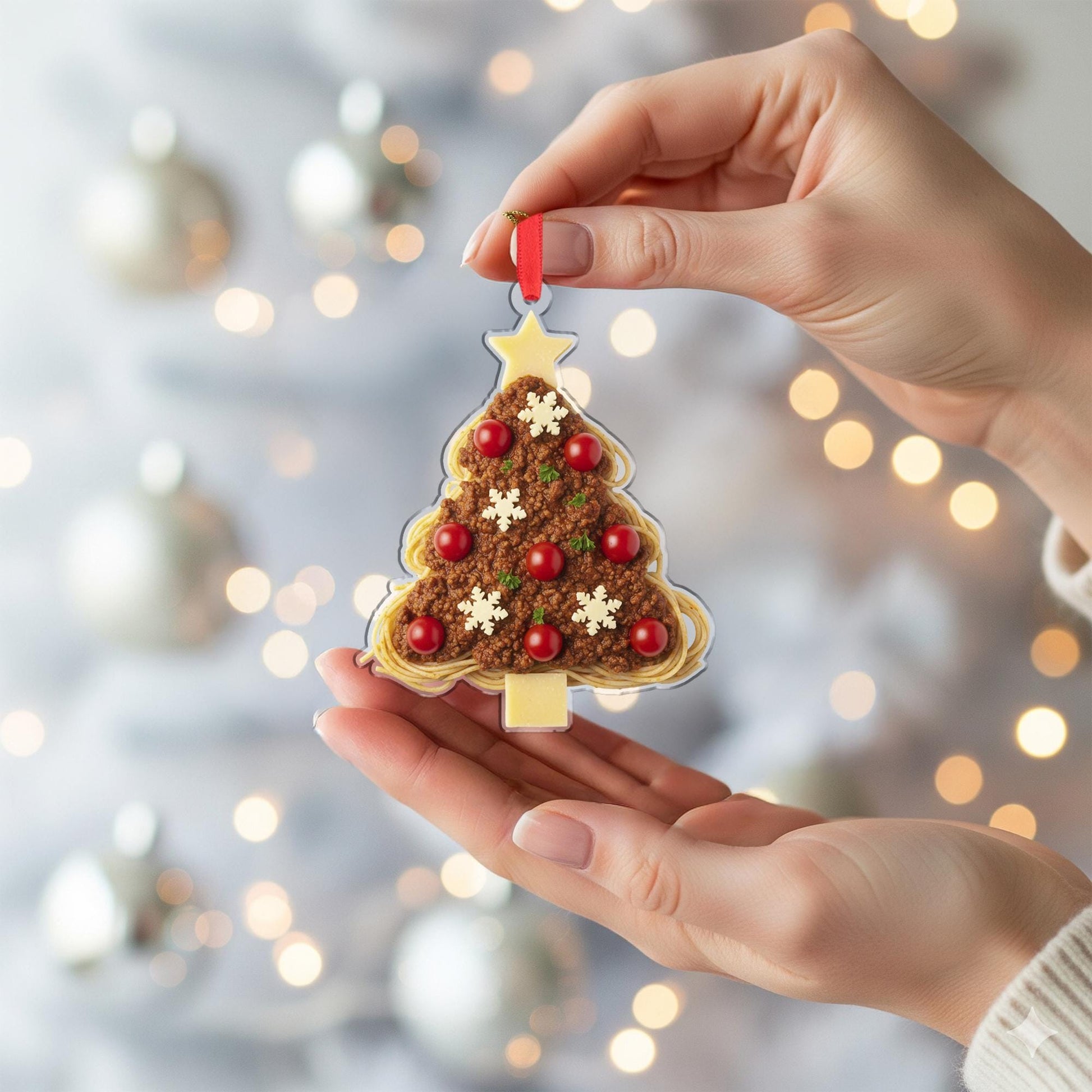 Spaghetti Bolognese Ornament — Funny Pasta Food Christmas Tree Decoration 2025