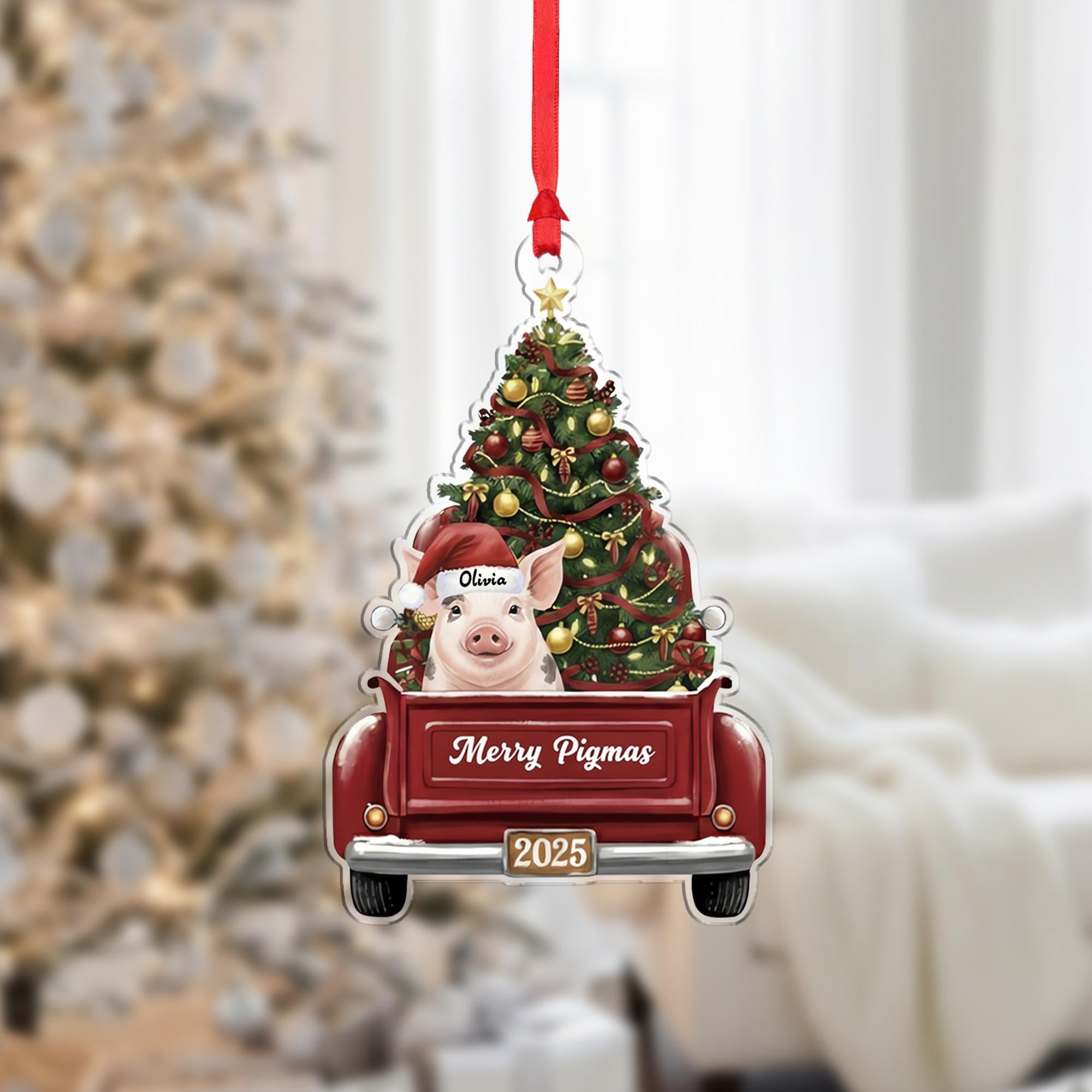 Merry Pigmas Ornament — Personalized Pig Christmas Tree Decoration 2025
