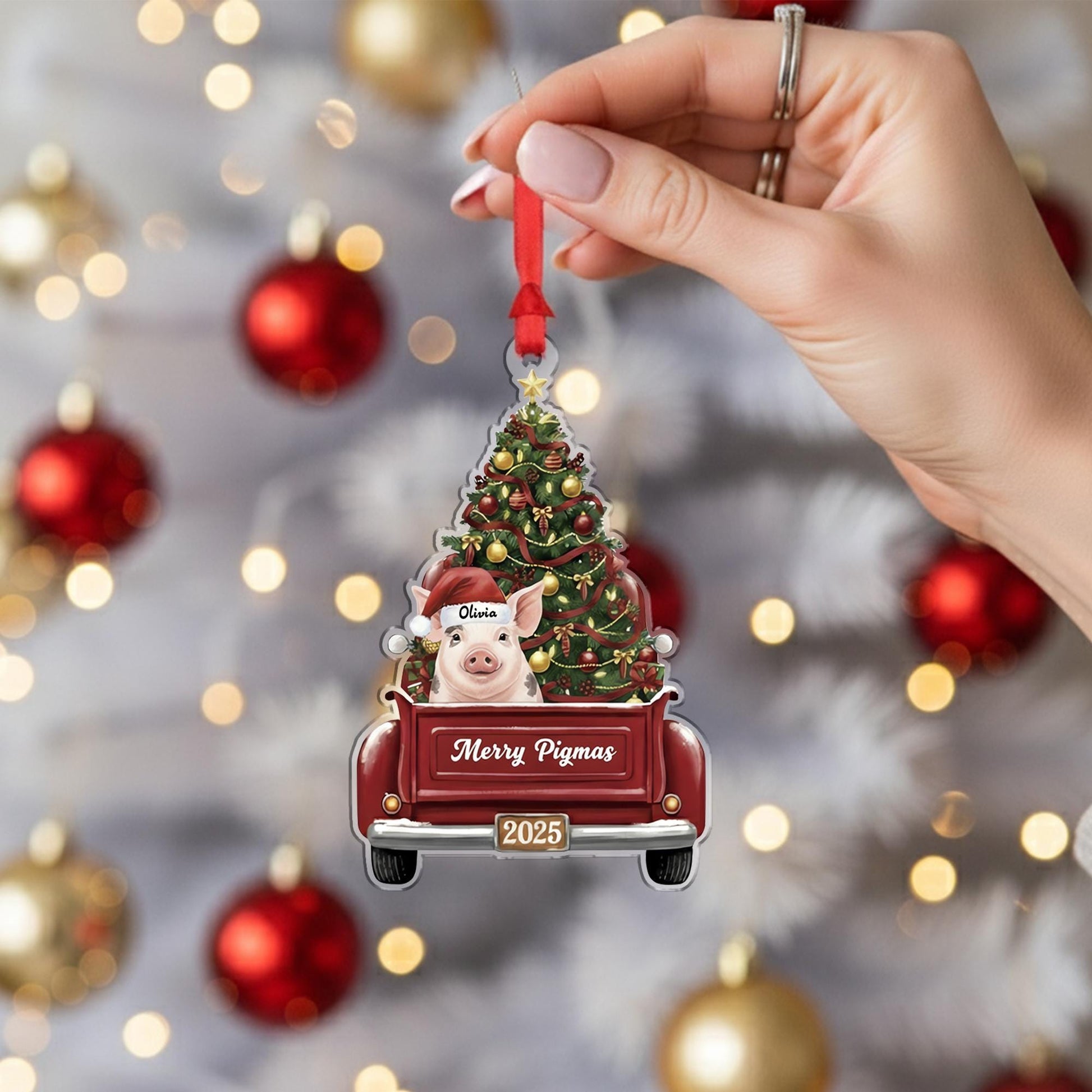 Merry Pigmas Ornament — Personalized Pig Christmas Tree Decoration 2025