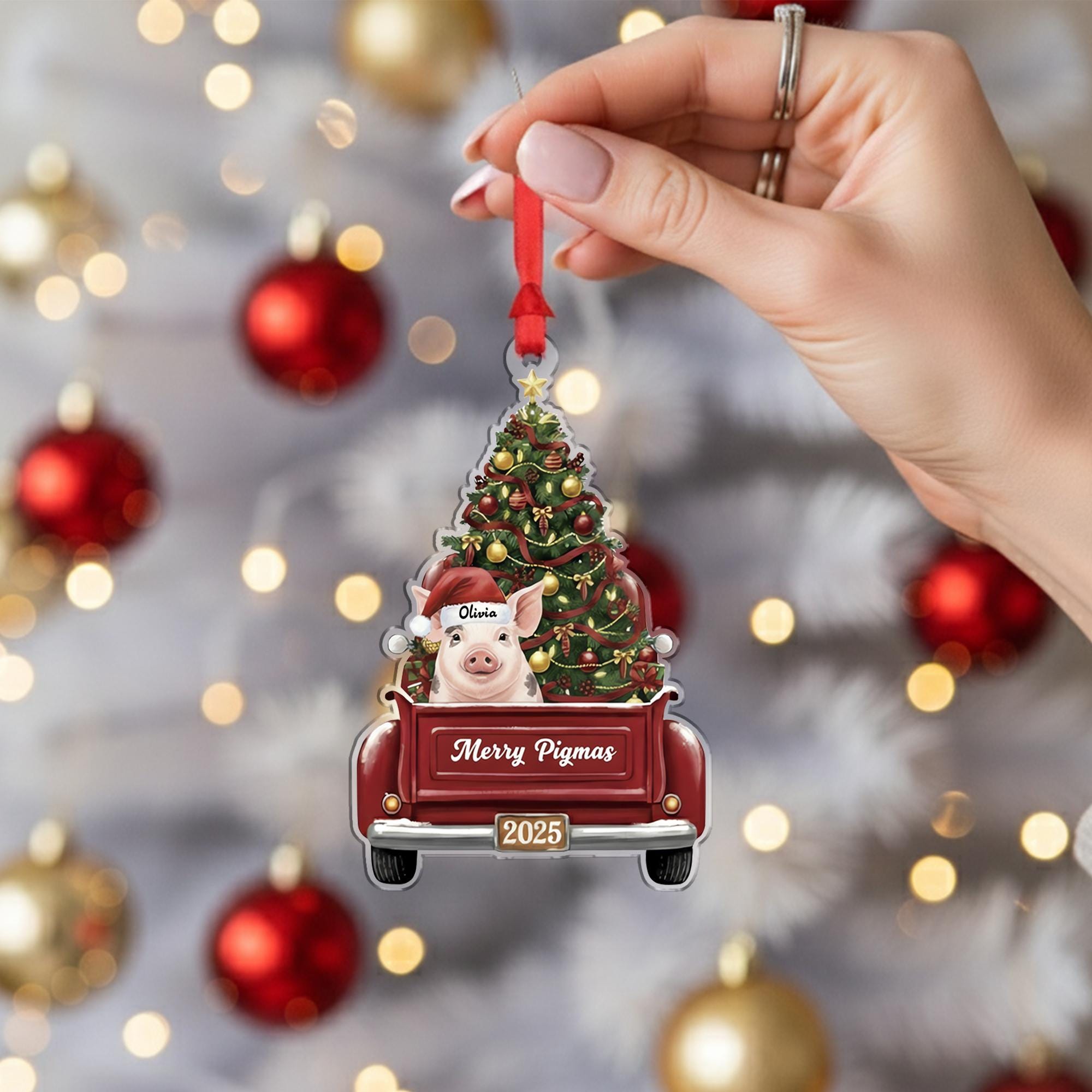Merry Pigmas Ornament — Personalized Pig Christmas Tree Decoration 2025