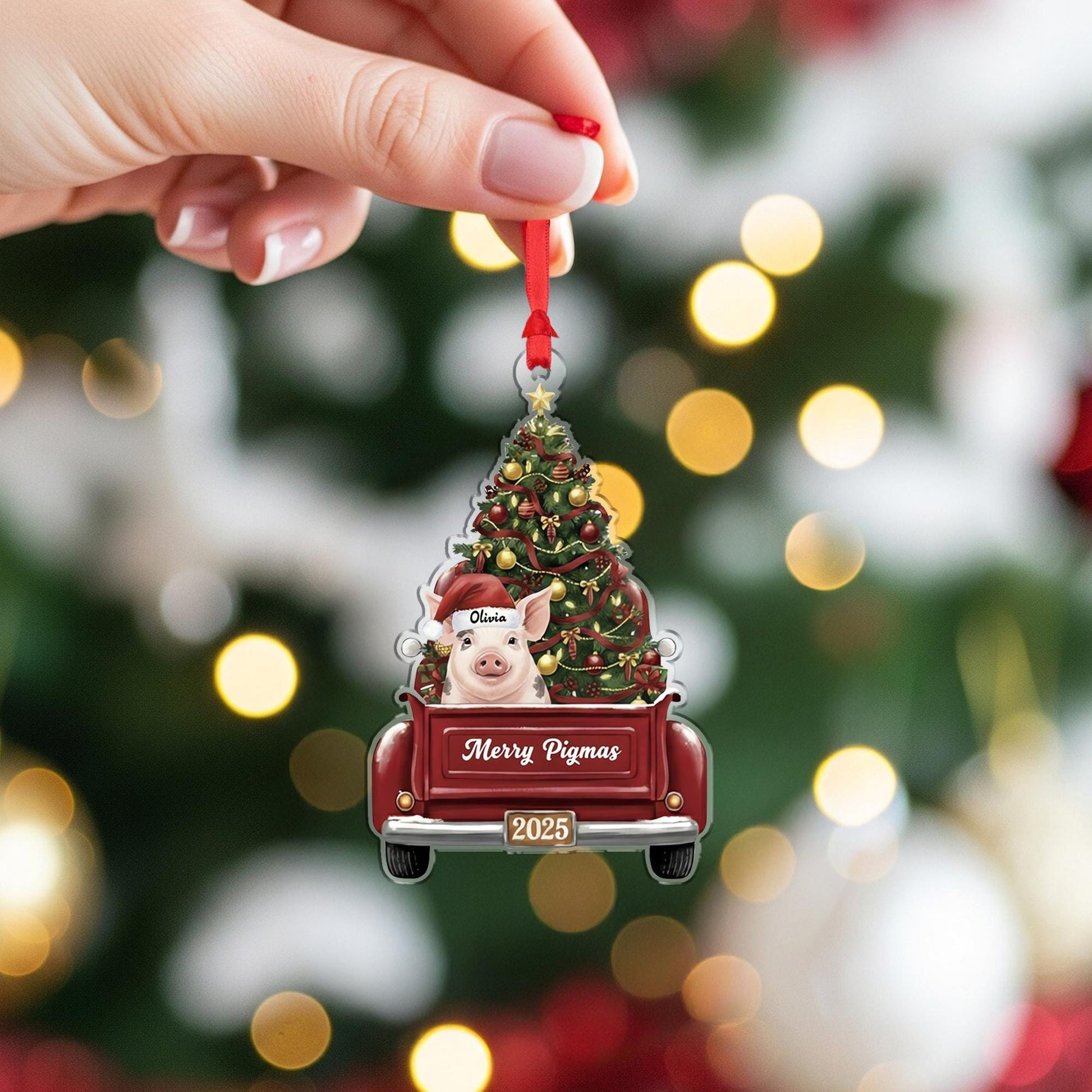 Merry Pigmas Ornament — Personalized Pig Christmas Tree Decoration 2025