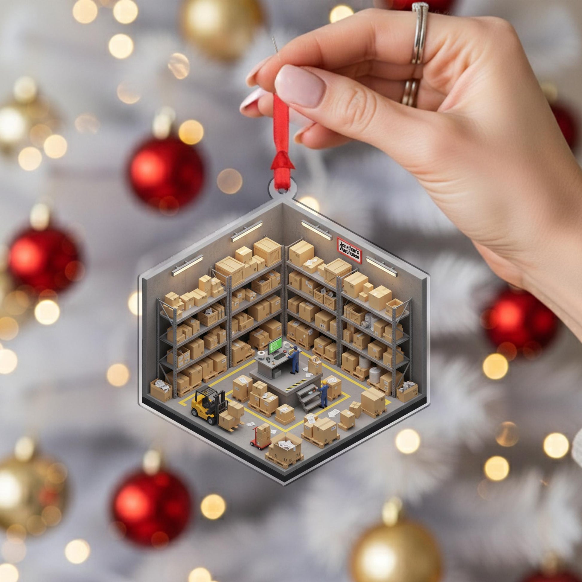 Personalized Warehouse Ornament - Logistics Gift, Small Business Owner Decor