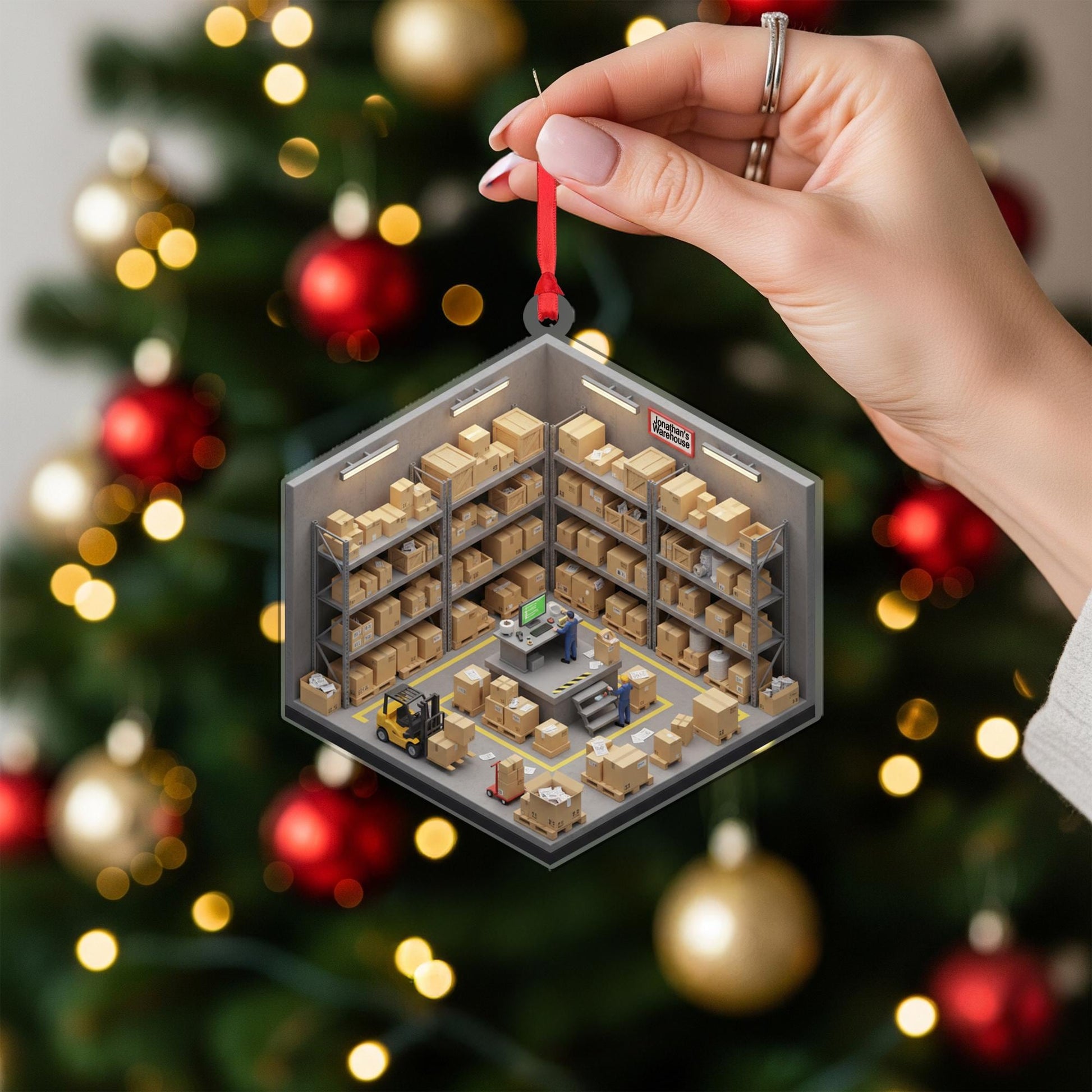 Personalized Warehouse Ornament - Logistics Gift, Small Business Owner Decor
