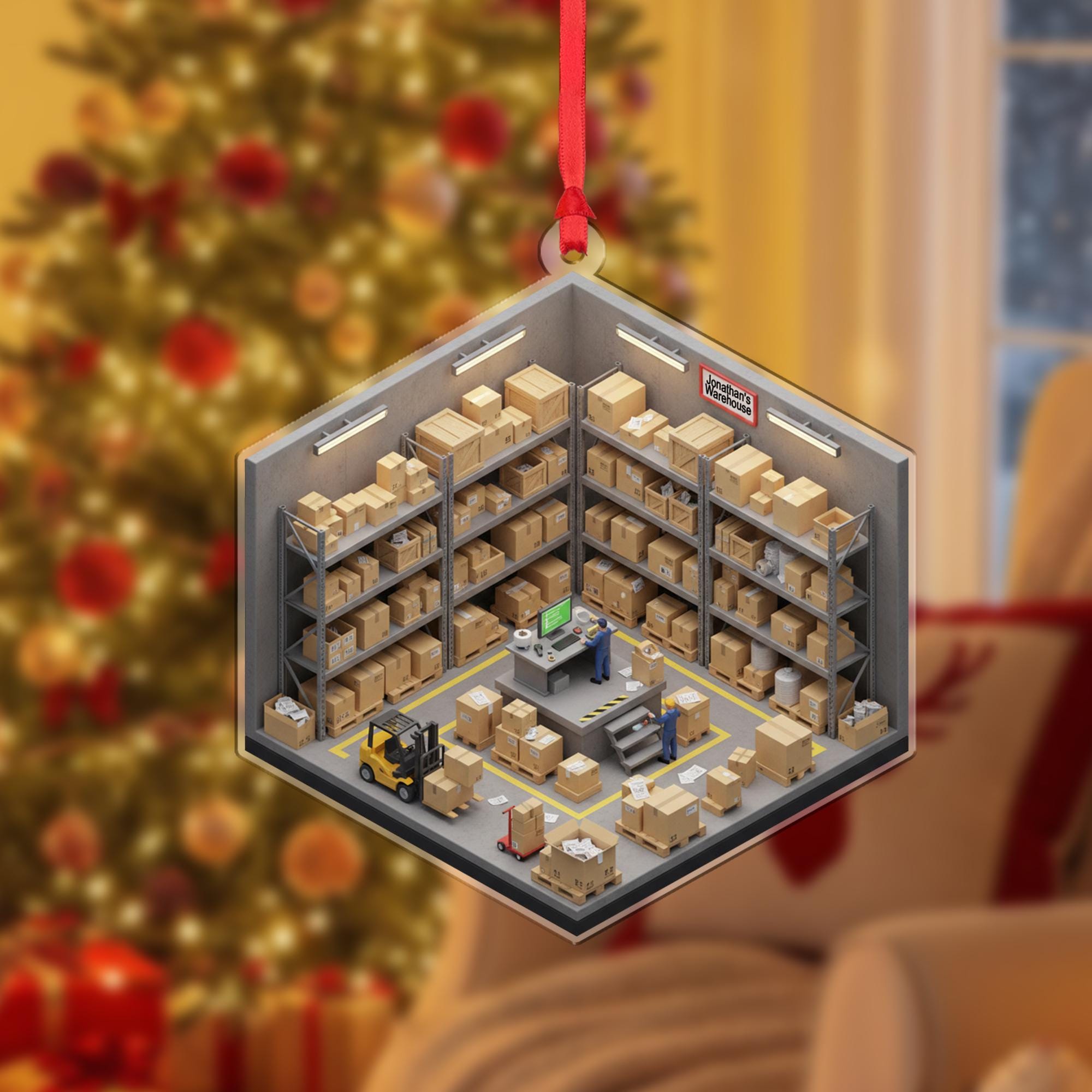 Personalized Warehouse Ornament - Logistics Gift, Small Business Owner Decor