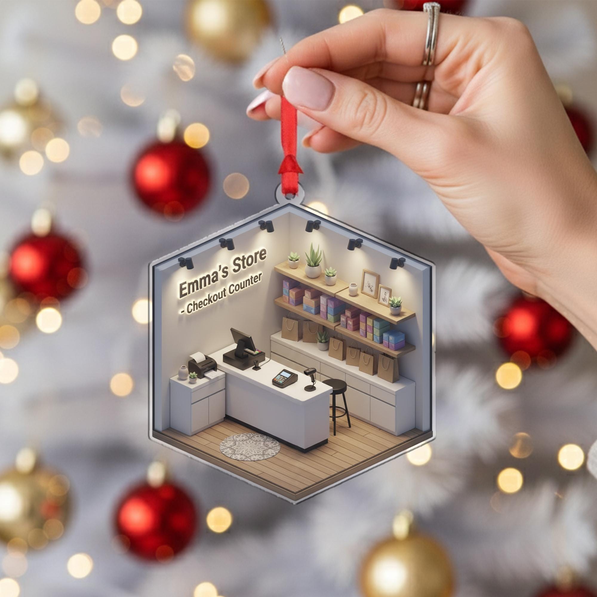 Personalized Retail Store Ornament - Small Business Gift, Shop Owner Appreciation