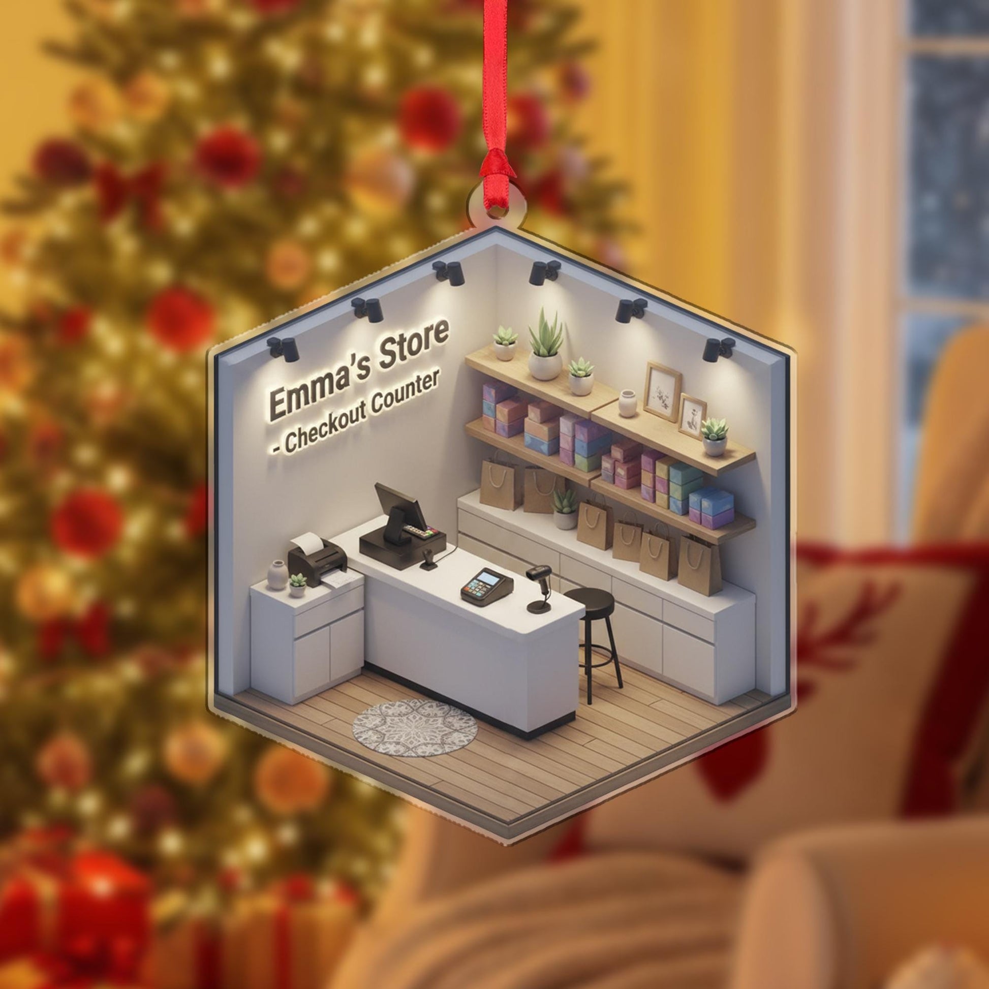 Personalized Retail Store Ornament - Small Business Gift, Shop Owner Appreciation