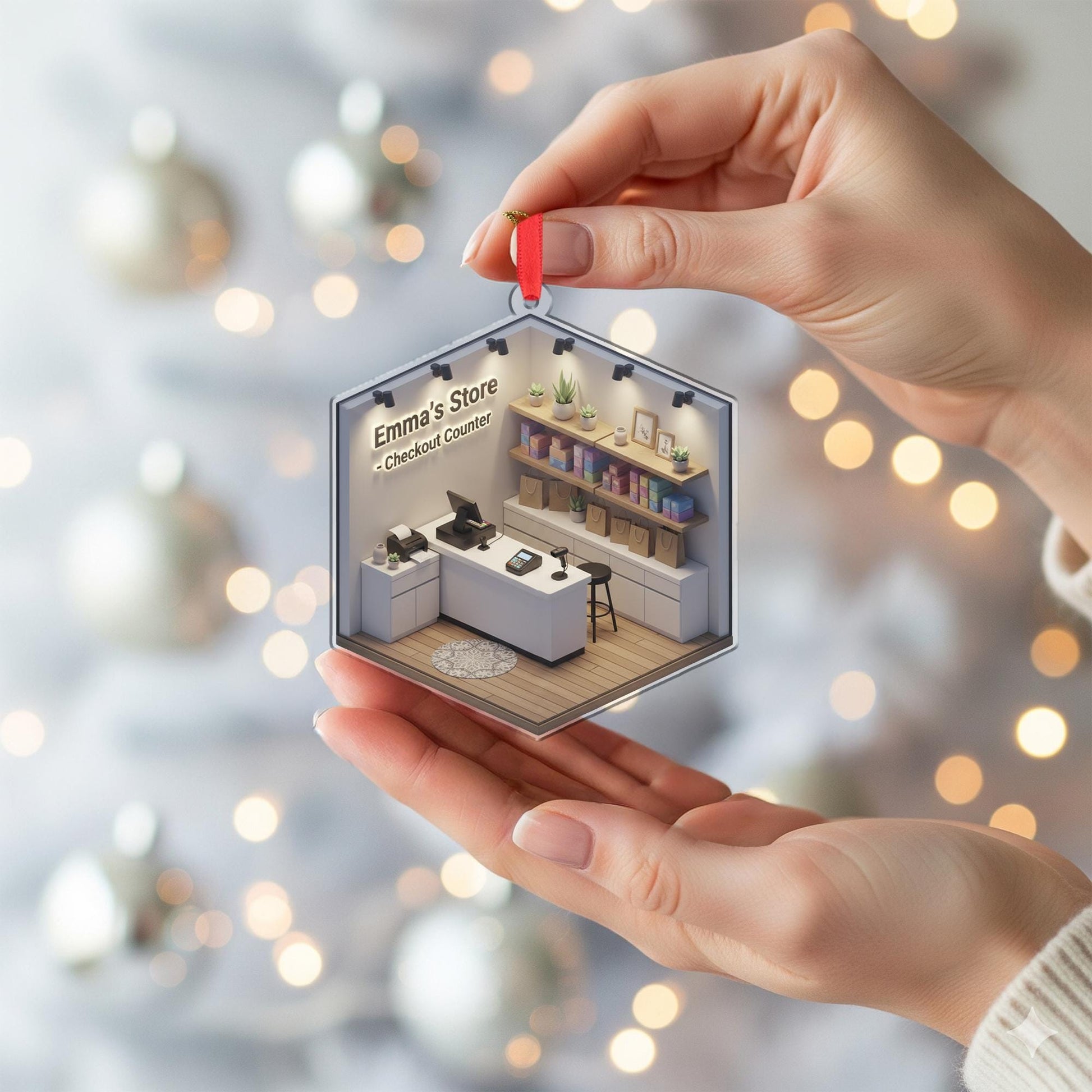 Personalized Retail Store Ornament - Small Business Gift, Shop Owner Appreciation