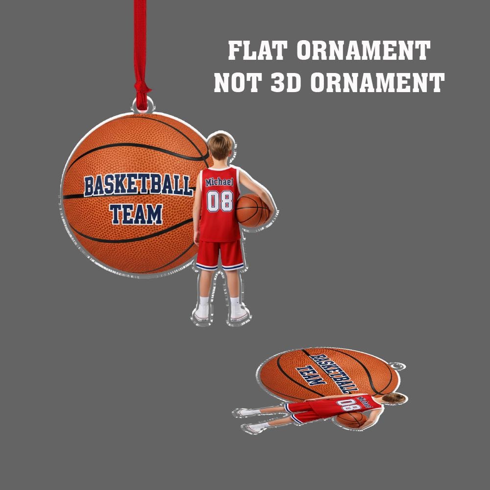 Personalized Basketball Ornament – Custom Player Jersey Decoration, Sports Team Decoration