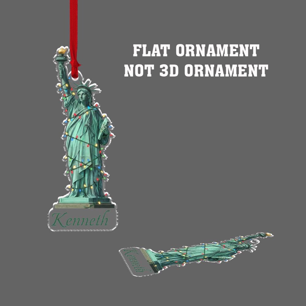Personalized Statue of Liberty Ornament – Custom Name Holiday Decoration, New York City Christmas Ornament