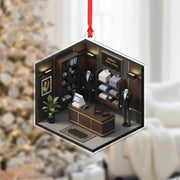 Personalized Men's Suits Shop Ornament - Tailor Gift, Business Owner Keepsake