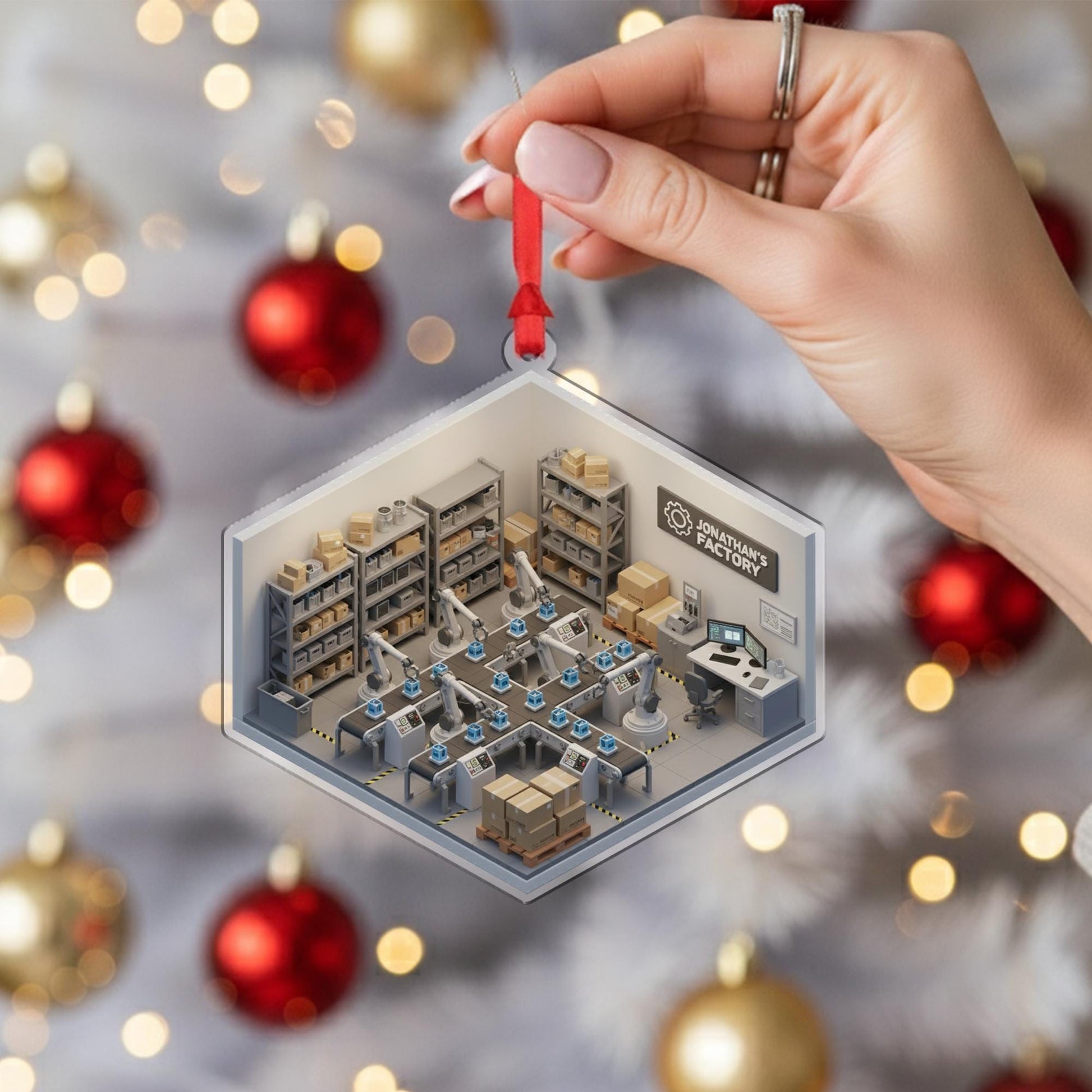 Personalized Factory Ornament - Manufacturing Production Line Worker Keepsake