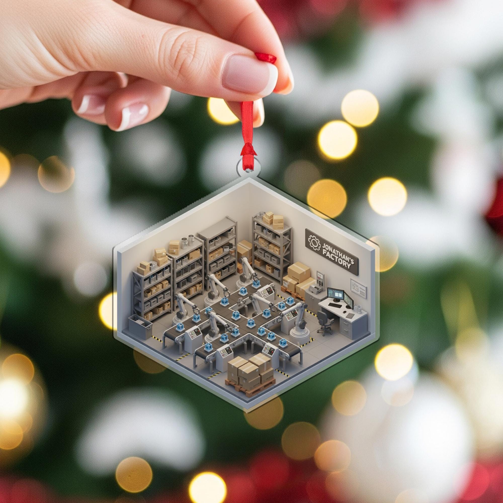 Personalized Factory Ornament - Manufacturing Production Line Worker Keepsake
