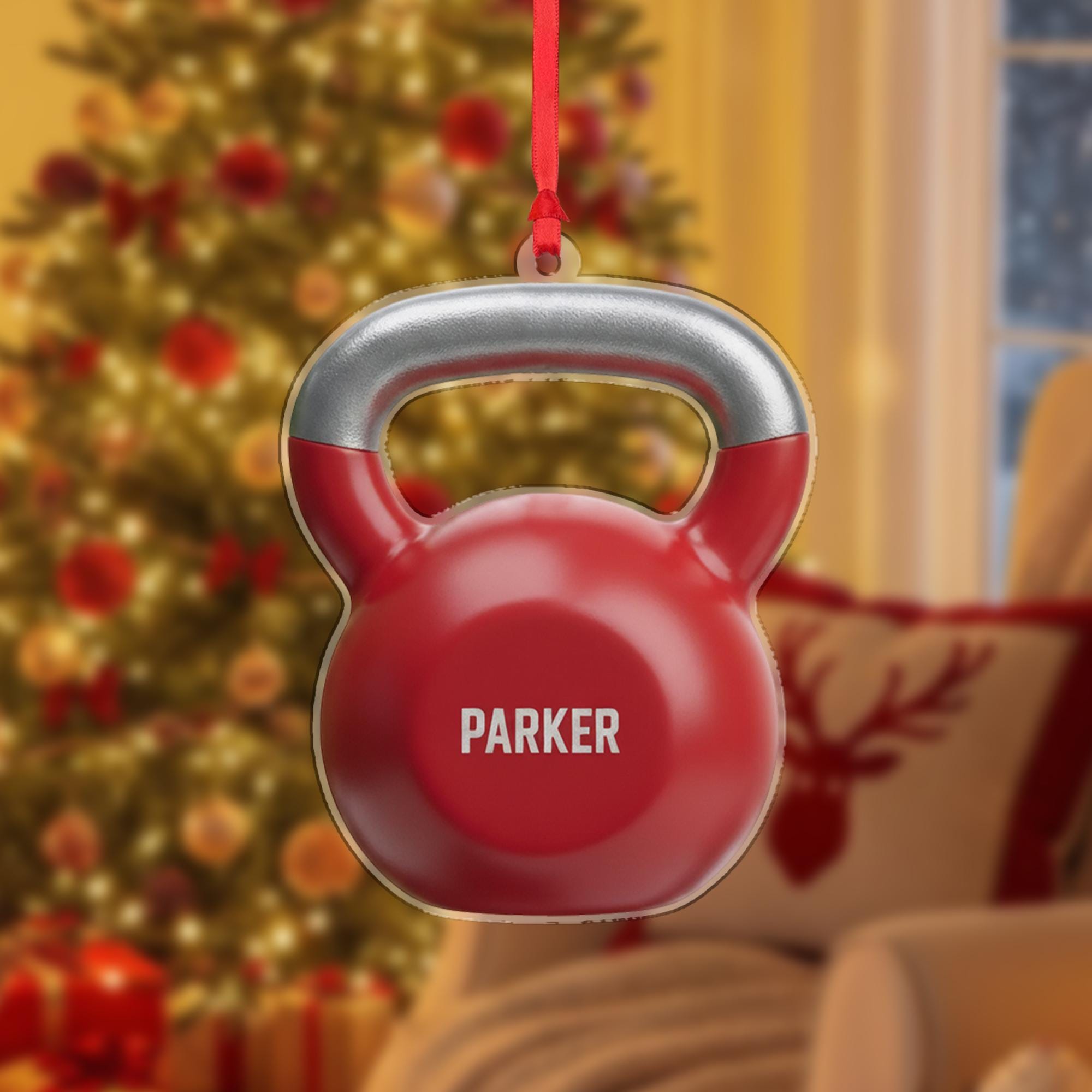 Personalized Kettlebell Ornament - Gym Lover, Fitness Coach Christmas Decor