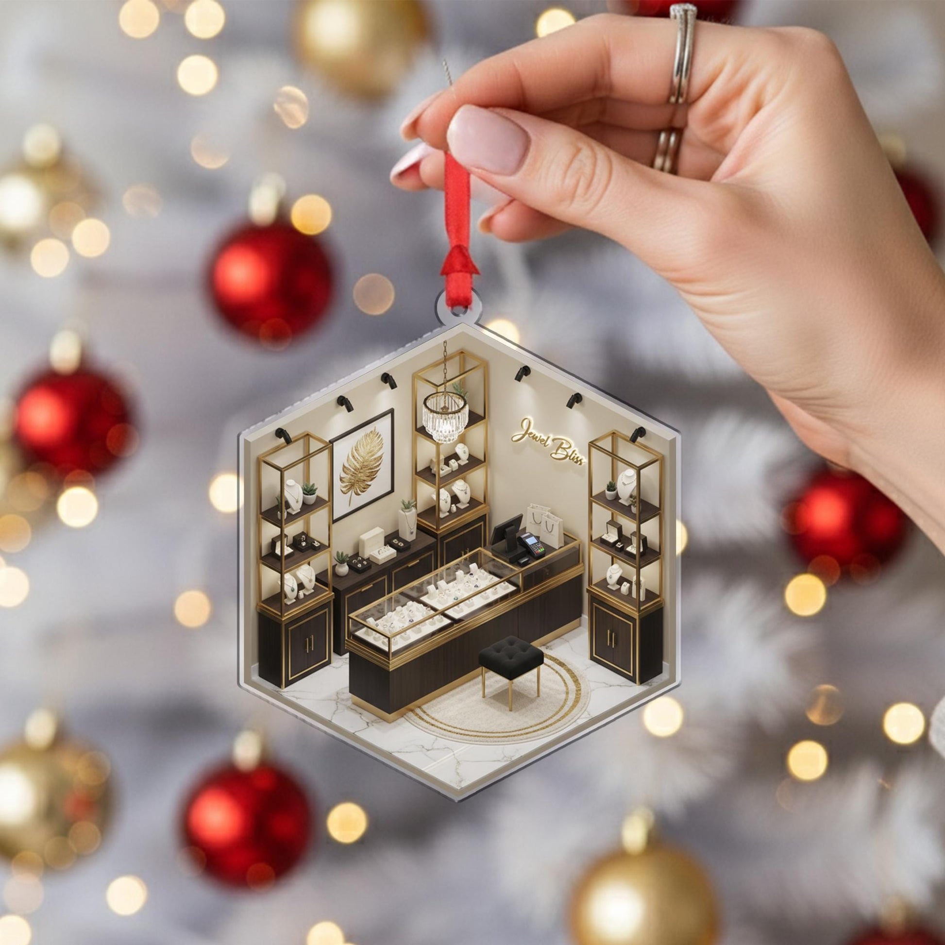 Personalized Jewelry Store Ornament - Boutique Owner Gift, Jeweler Keepsake