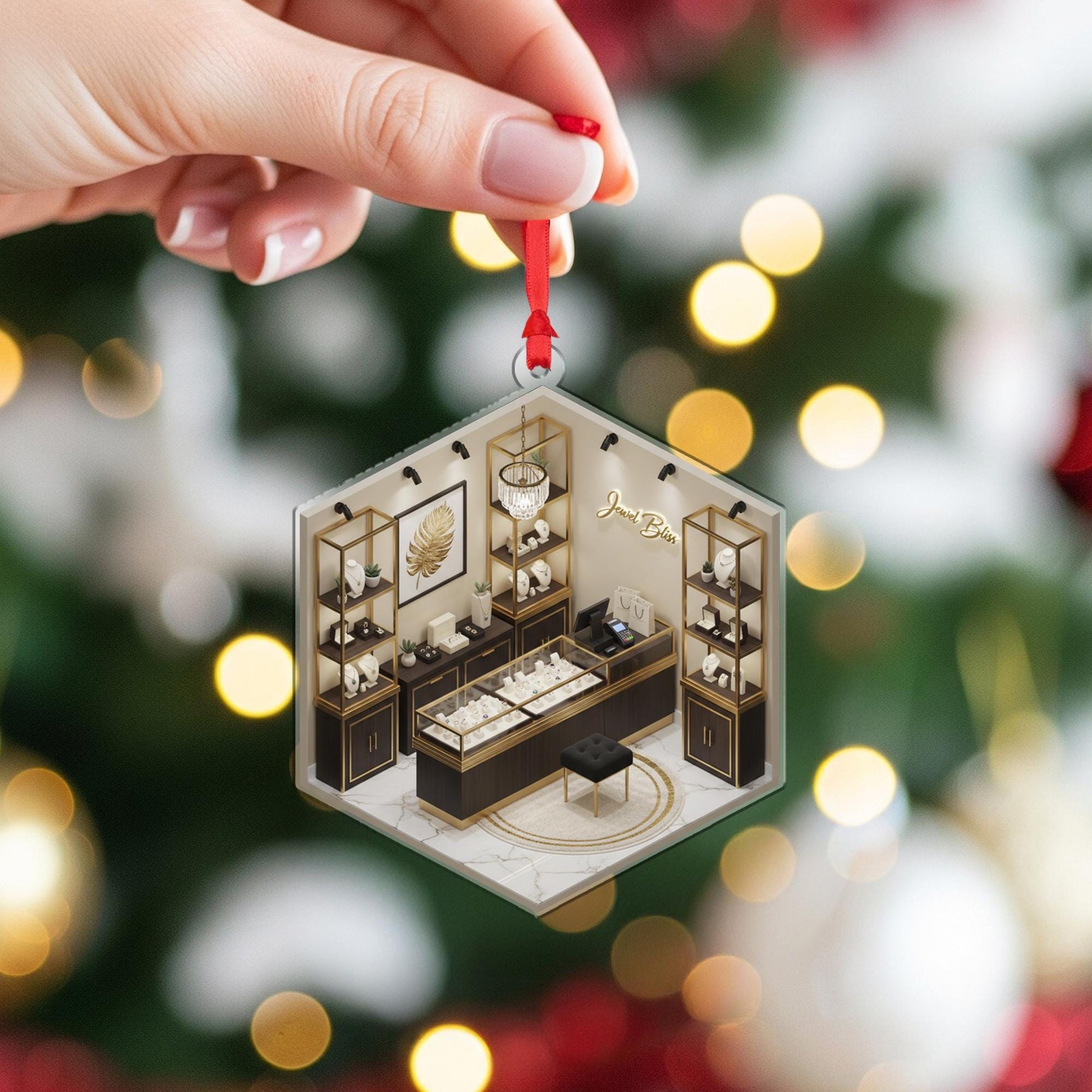 Personalized Jewelry Store Ornament - Boutique Owner Gift, Jeweler Keepsake