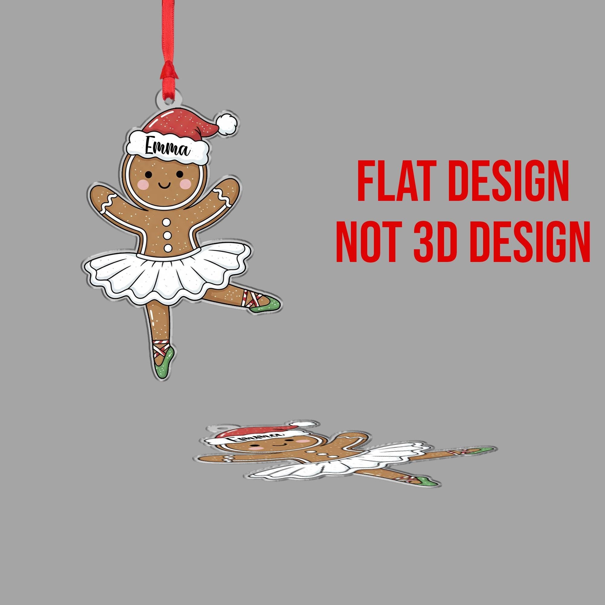 Personalized Ballerina Ornament - Gingerbread Ballet Dancer Gift