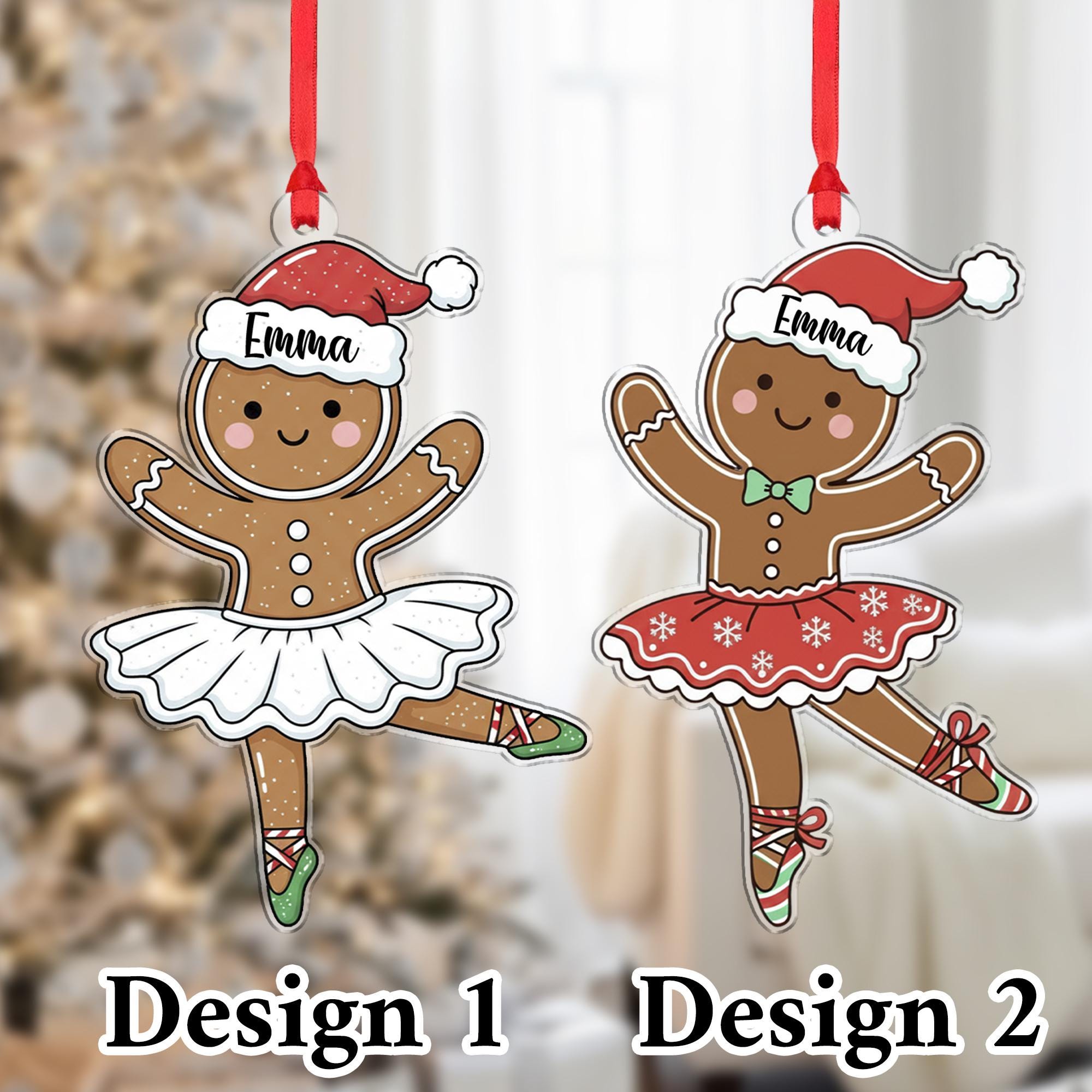 Personalized Ballerina Ornament - Gingerbread Ballet Dancer Gift