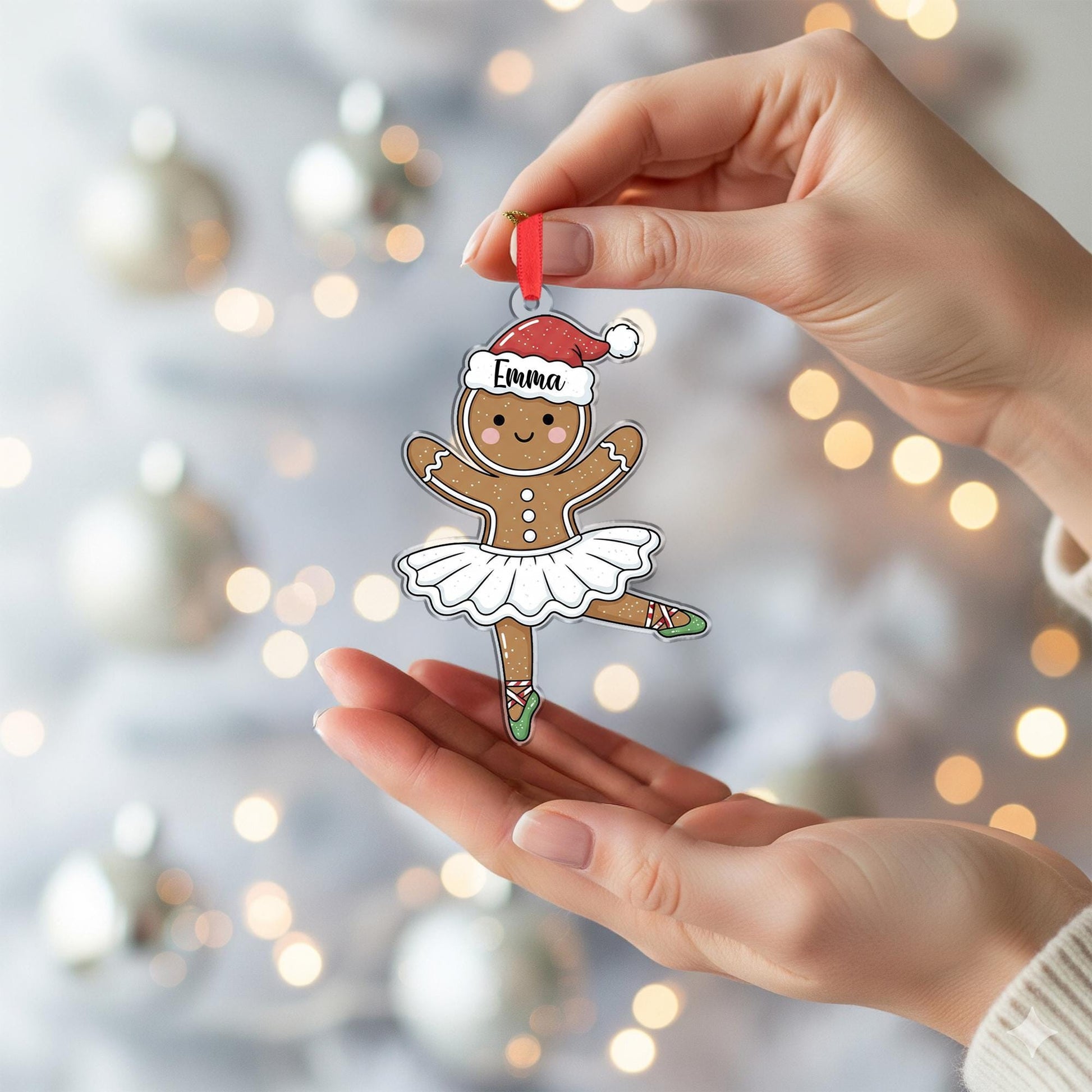 Personalized Ballerina Ornament - Gingerbread Ballet Dancer Gift