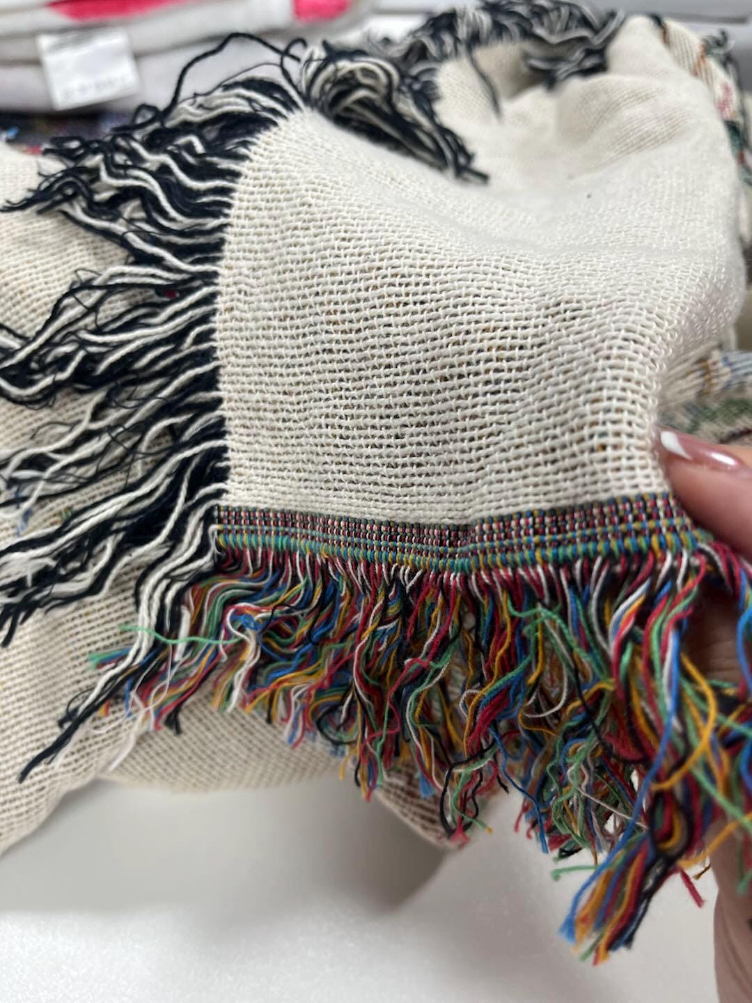 Woven Weave Blanket with Highland Cow Pattern: Rustic Farmhouse Animal Design