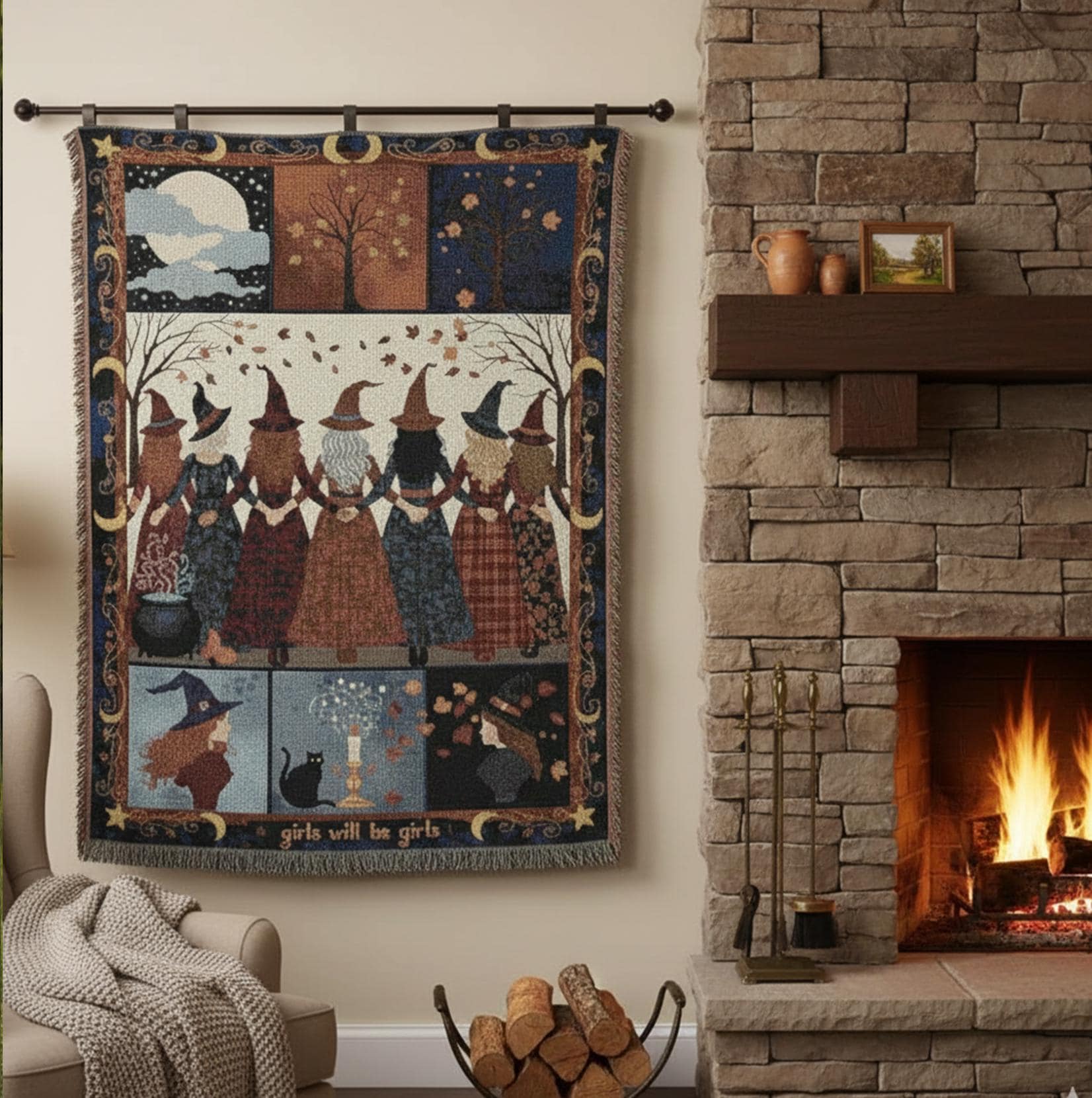 Witch Girls Will Be Girls: Weave Woven Blanket