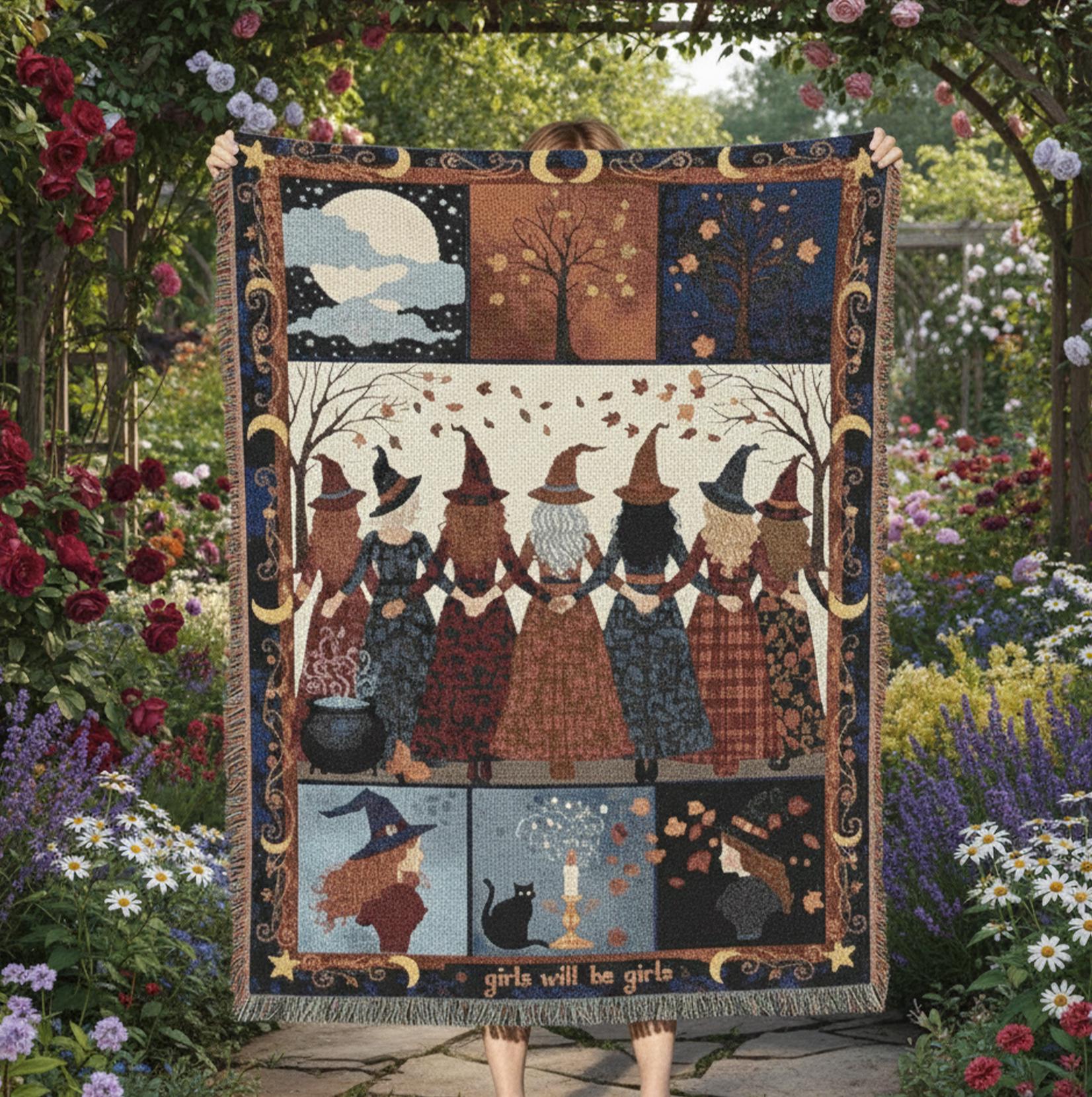 Witch Girls Will Be Girls: Weave Woven Blanket