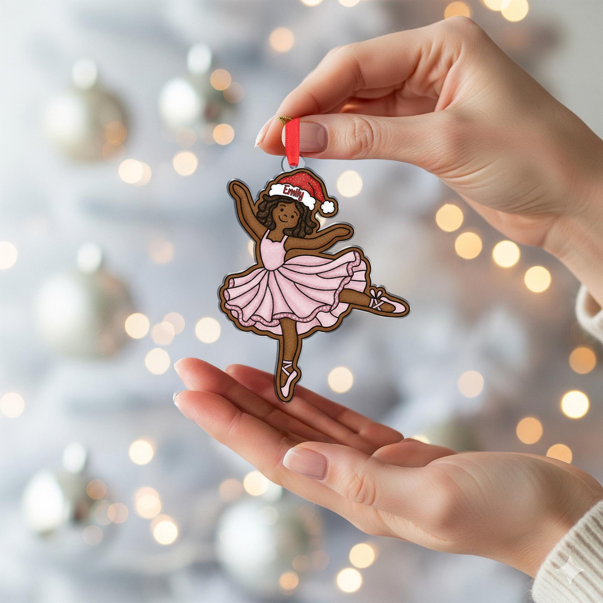 Personalized Gingerbread Ballerina Ornament – Christmas Tree Keepsake