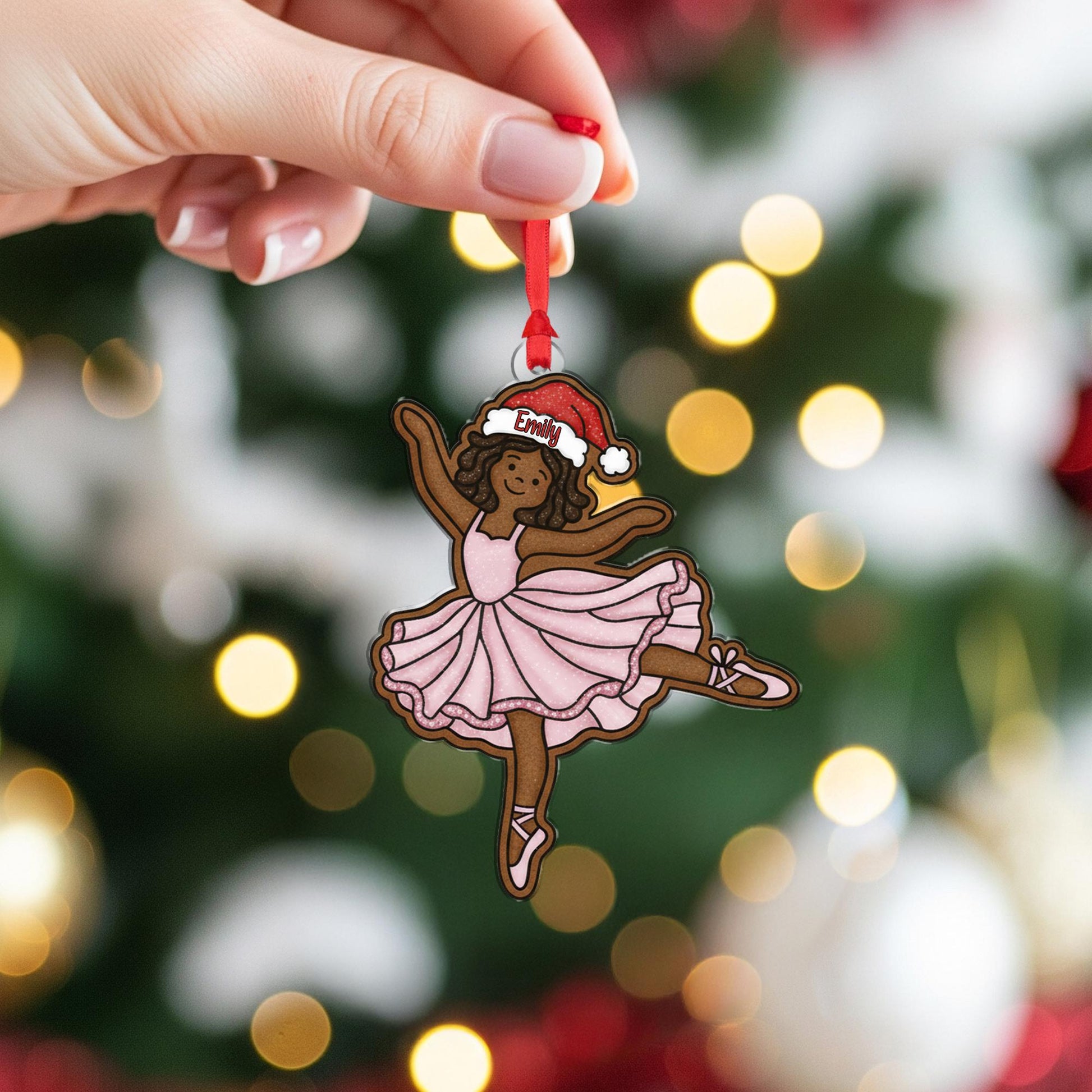 Personalized Gingerbread Ballerina Ornament – Christmas Tree Keepsake
