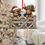Personalized Christmas Cow Ornament – Holiday Farm Animal Keepsake
