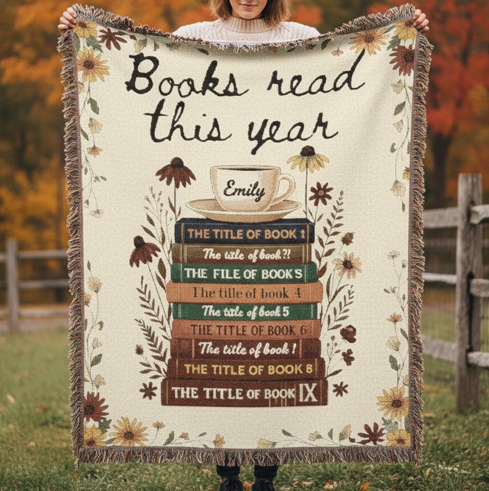 Personalized Book Titles: Books Read This Year- Weave Woven Blanket
