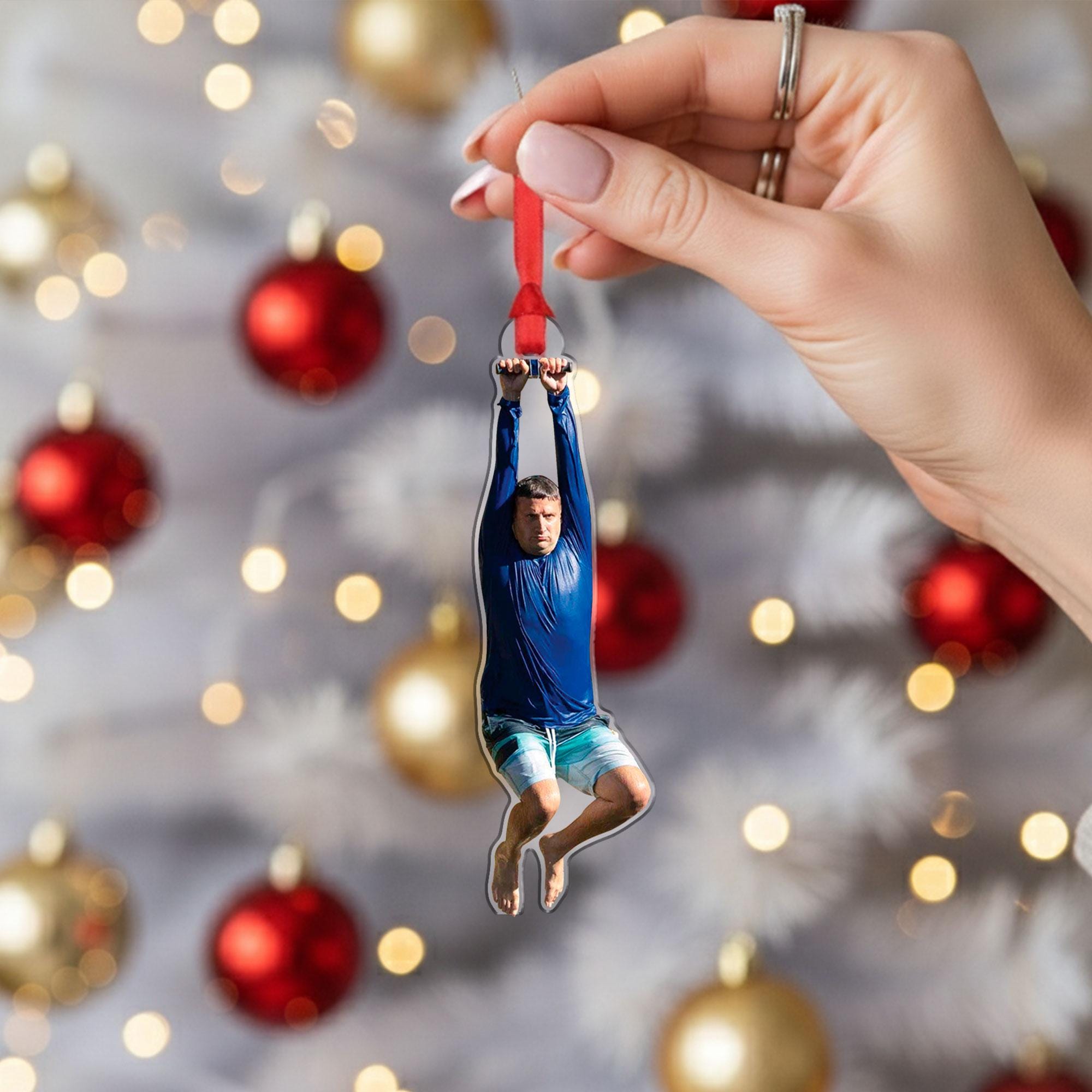 Funny Tim Robinson Zipline Acrylic Ornament: Zipline Christmas Decor