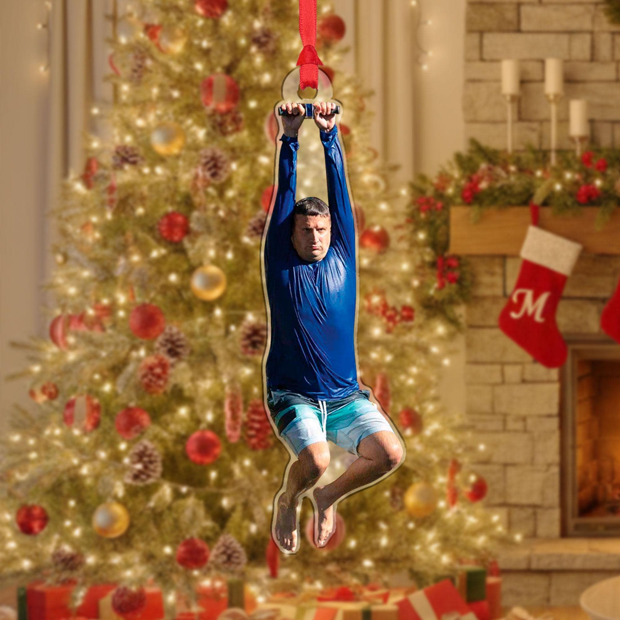 Funny Tim Robinson Zipline Acrylic Ornament: Zipline Christmas Decor