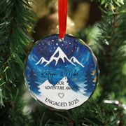 Engagement Ornament 2025 – Personalized Our Adventure Awaits Mountain Keepsake