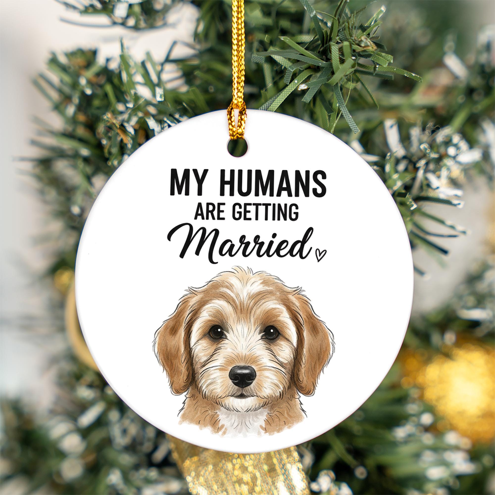 Custom Dog Ornament: Personalized Pet Portrait Wedding Announcement Christmas Decoration