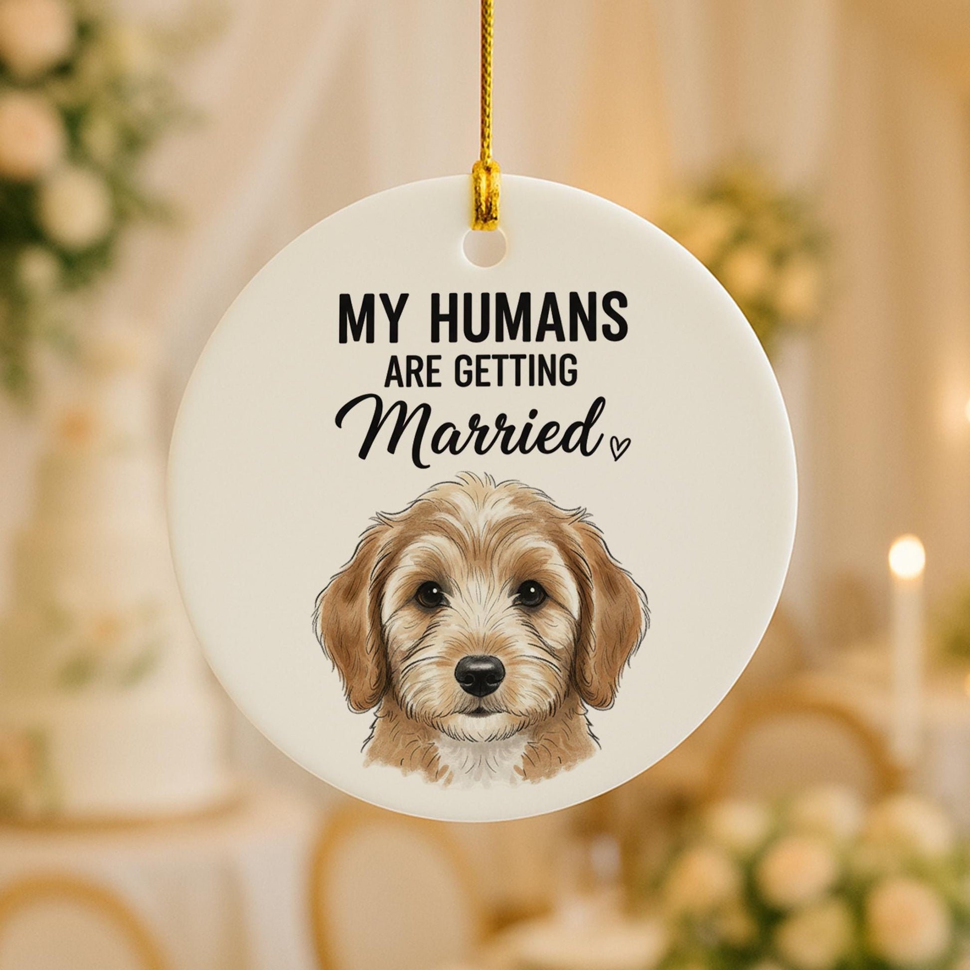Custom Dog Ornament: Personalized Pet Portrait Wedding Announcement Christmas Decoration