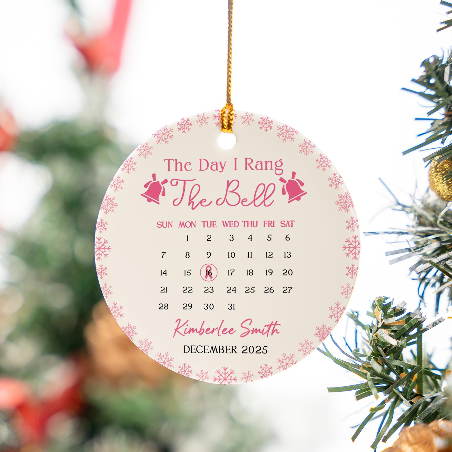 The Day I Rang The Bell Ornament – Personalized Cancer Survivor Milestone Keepsake 2025