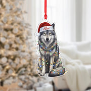 Personalized Wolf Christmas Ornament: Custom Name Holiday Decor