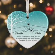Heart Couple Ornament – Personalized Ceramic Gift with Names & Love Quote