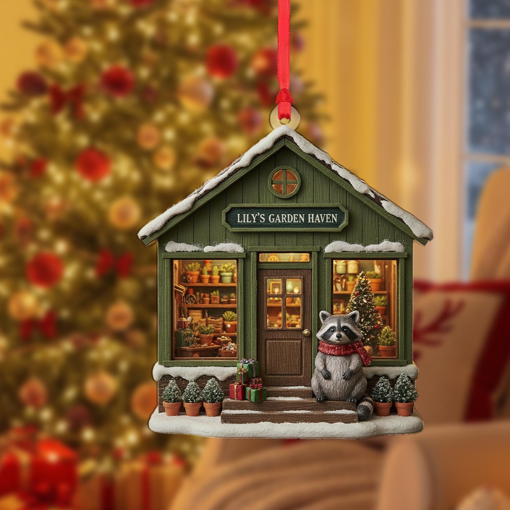 Personalized Garden Shop Ornament – Hanging Christmas Decoration