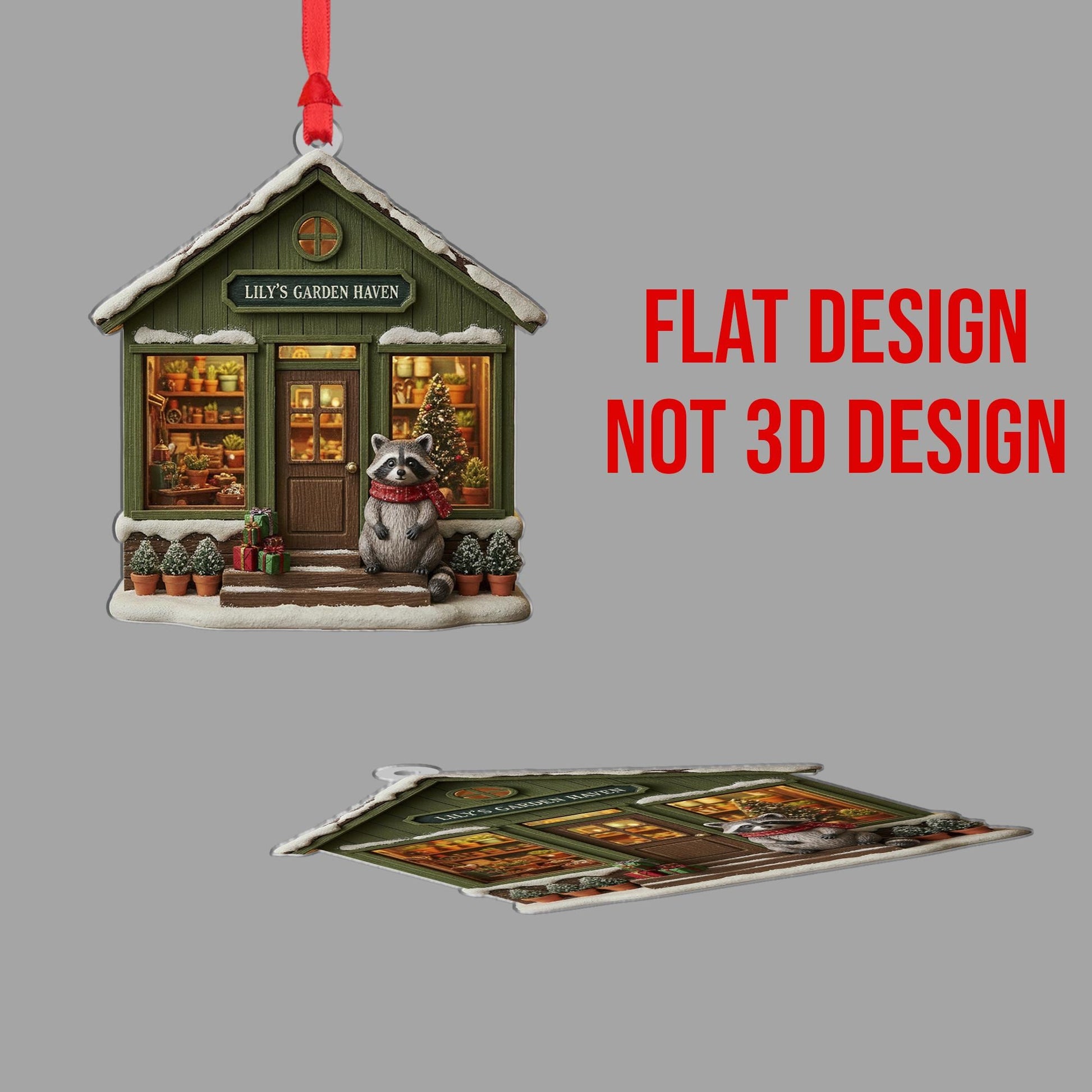Personalized Garden Shop Ornament – Hanging Christmas Decoration