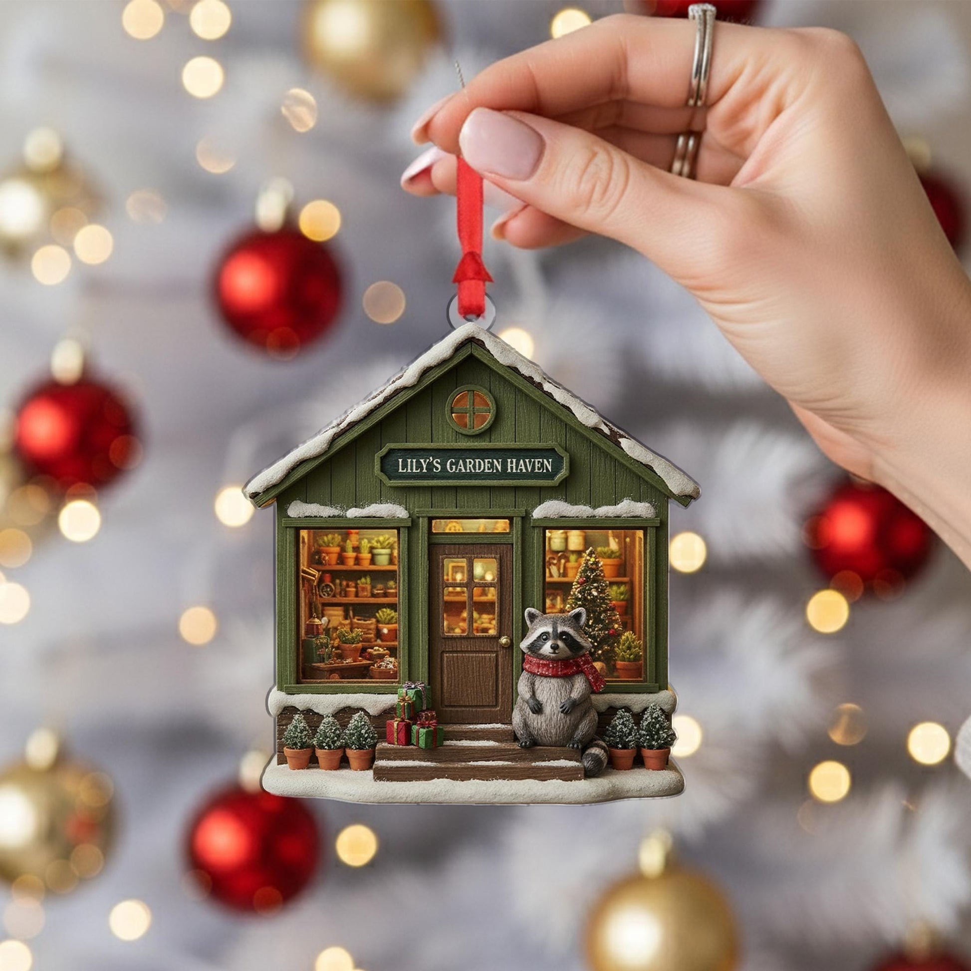 Personalized Garden Shop Ornament – Hanging Christmas Decoration