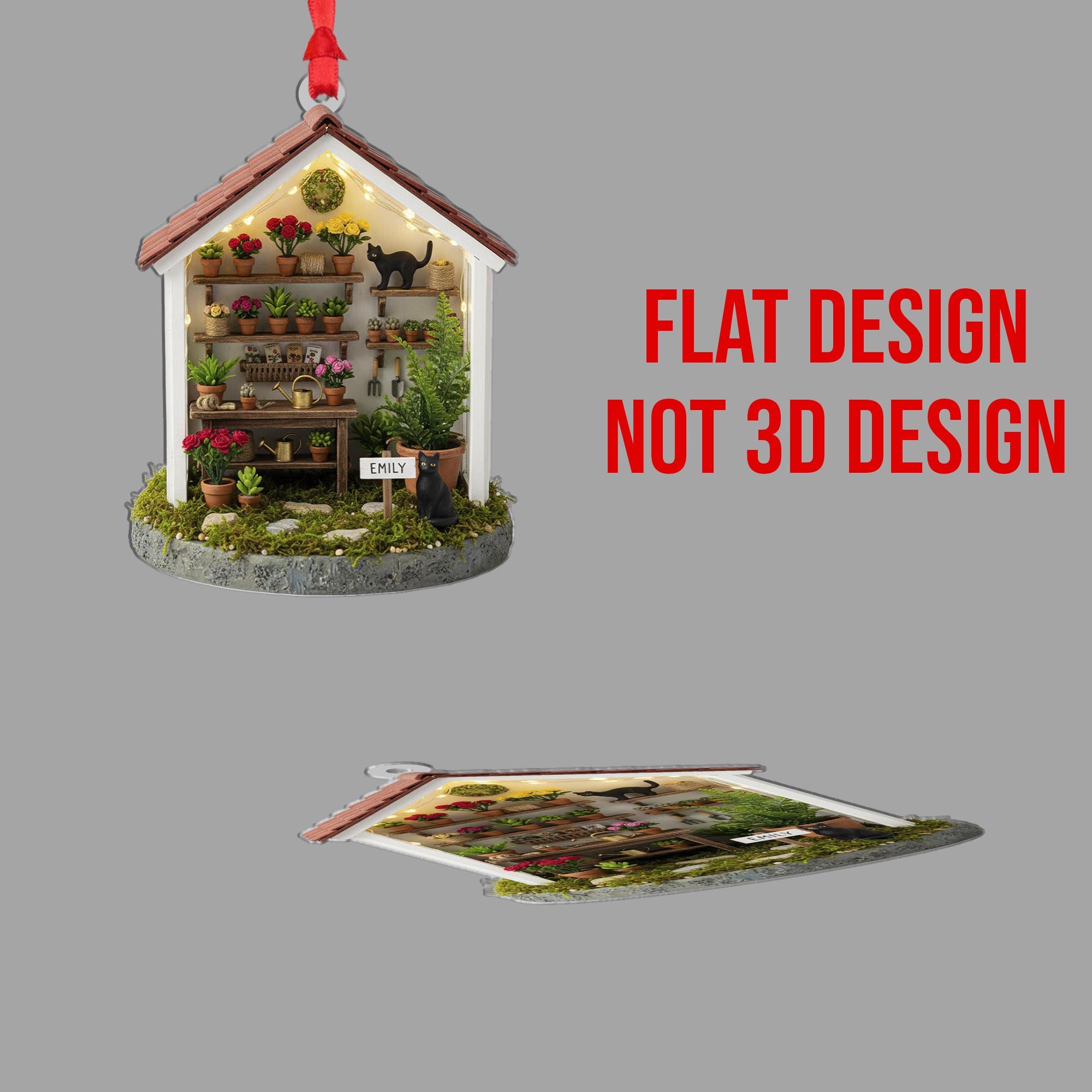 Miniature House Garden Ornament – Hanging Indoor Terrarium Decor