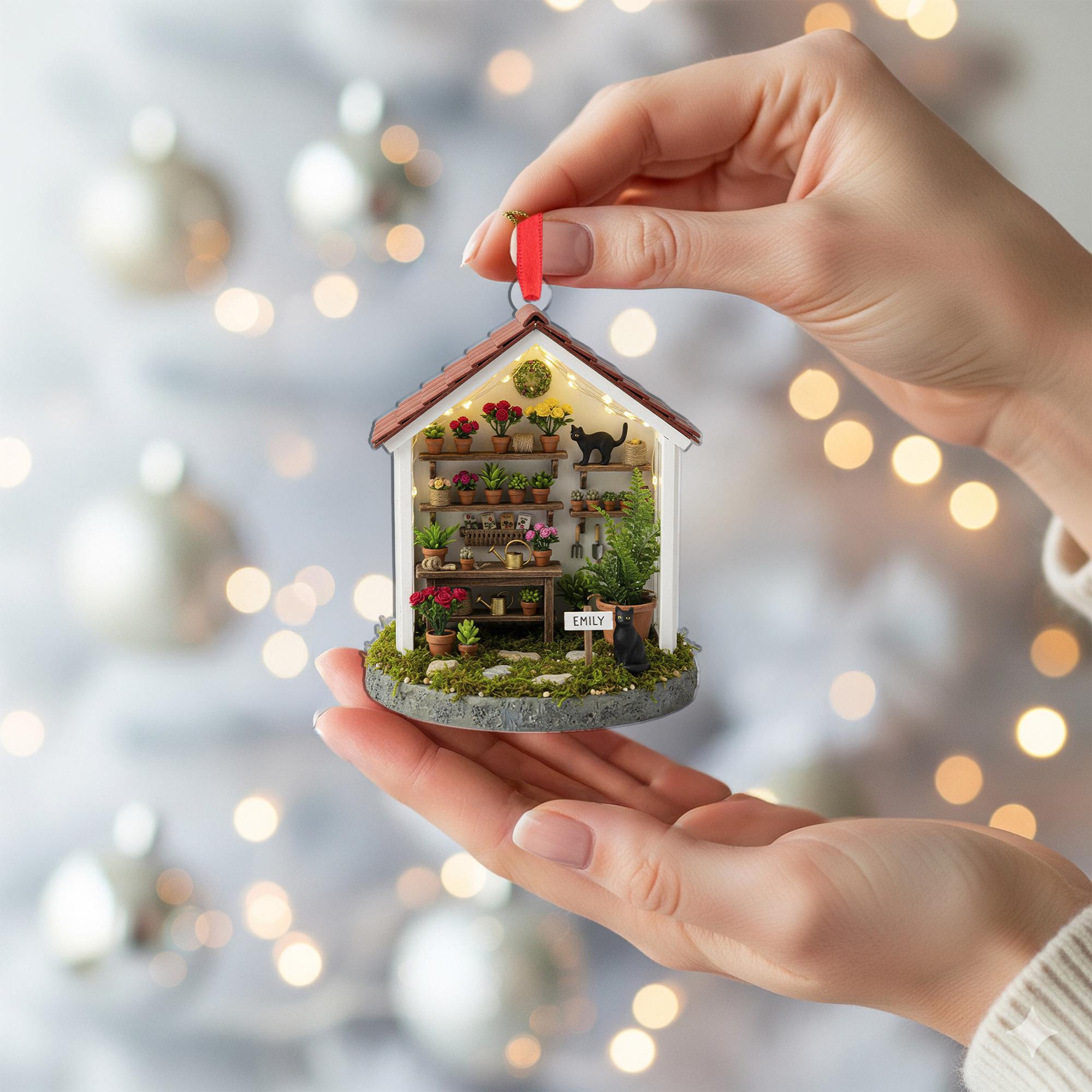 Miniature House Garden Ornament – Hanging Indoor Terrarium Decor
