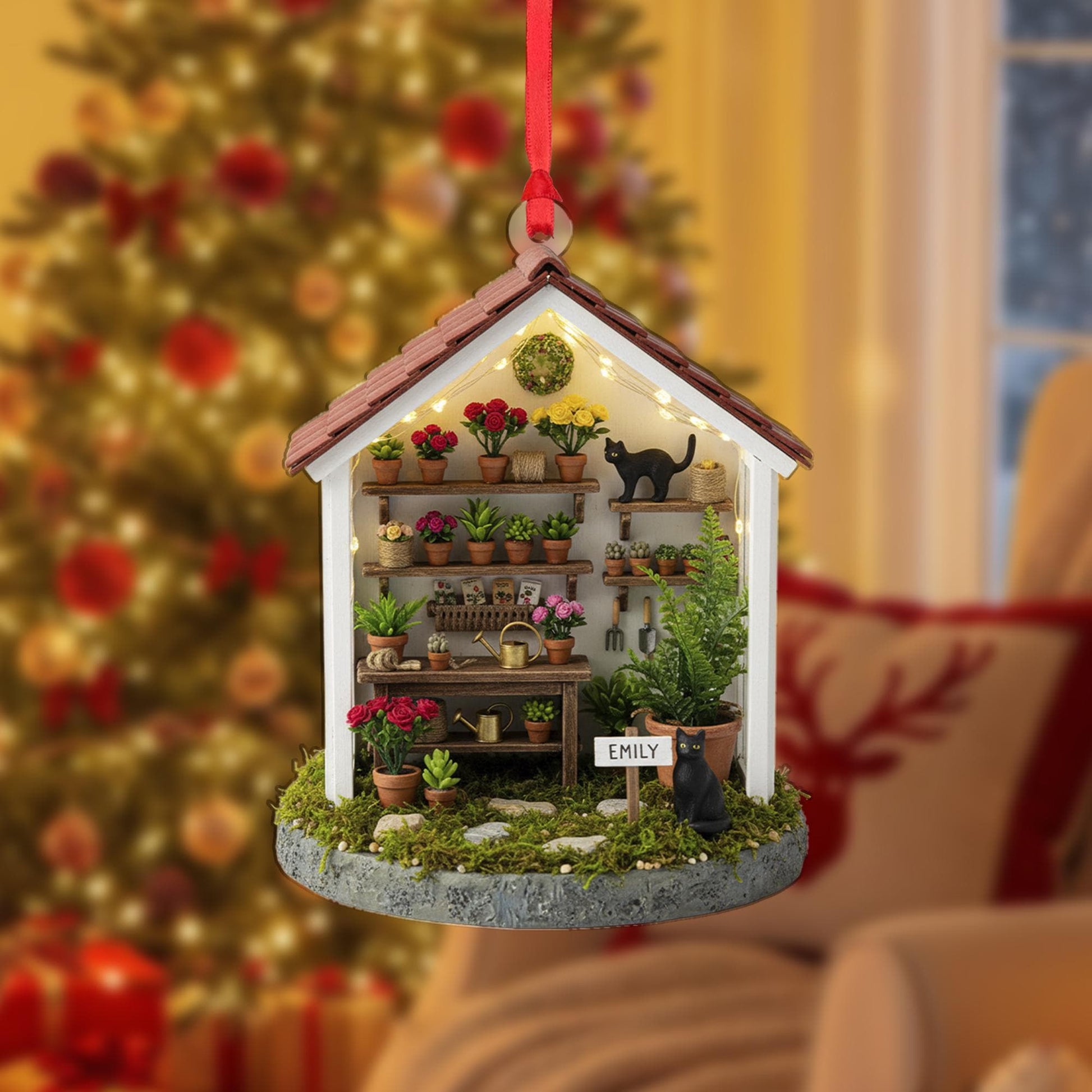 Miniature House Garden Ornament – Hanging Indoor Terrarium Decor