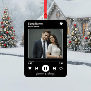 Custom Song Photo Christmas Ornament, Acrylic Music Player, Personalized Name Year