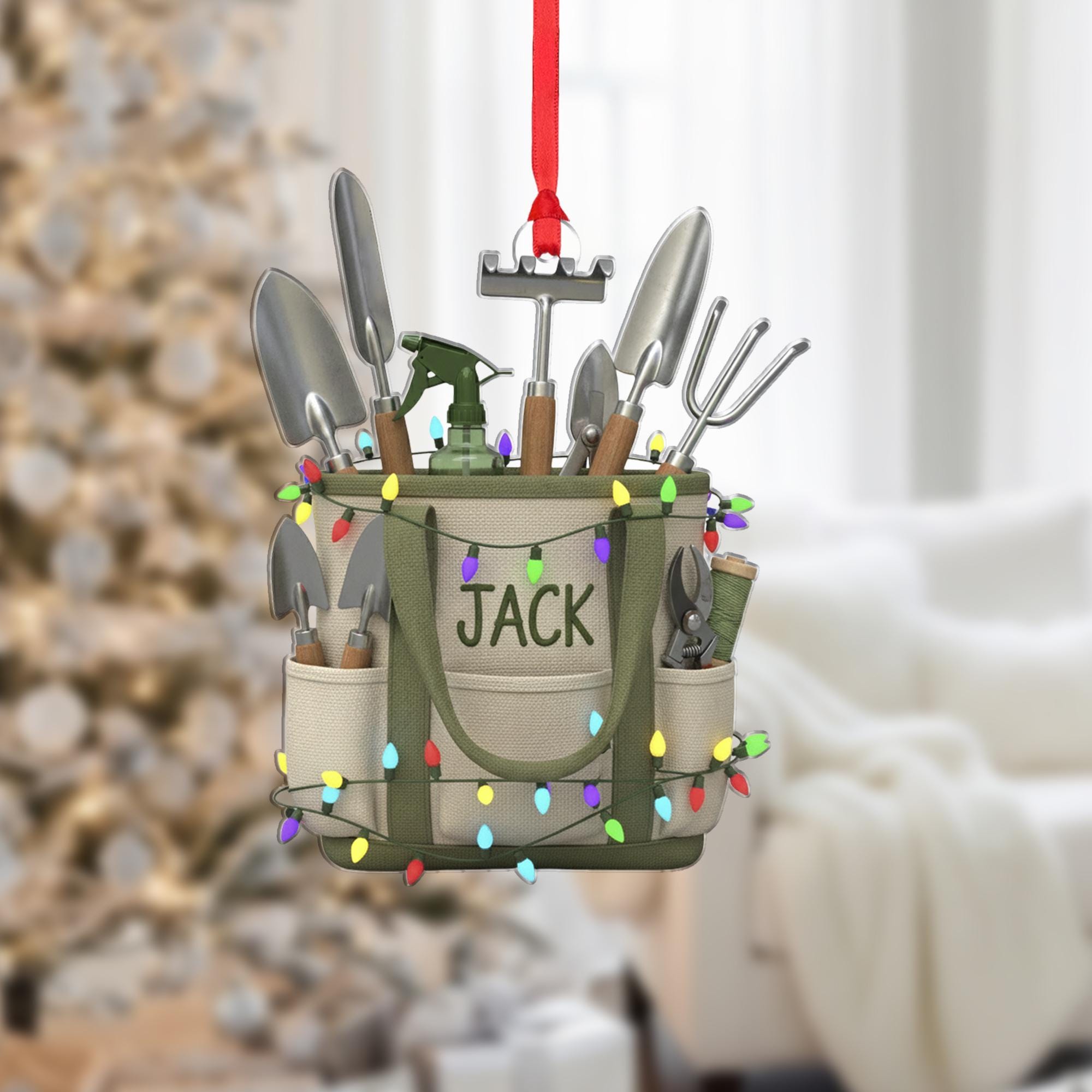 Gardening Tool Bag Ornament – Personalized Garden Gift