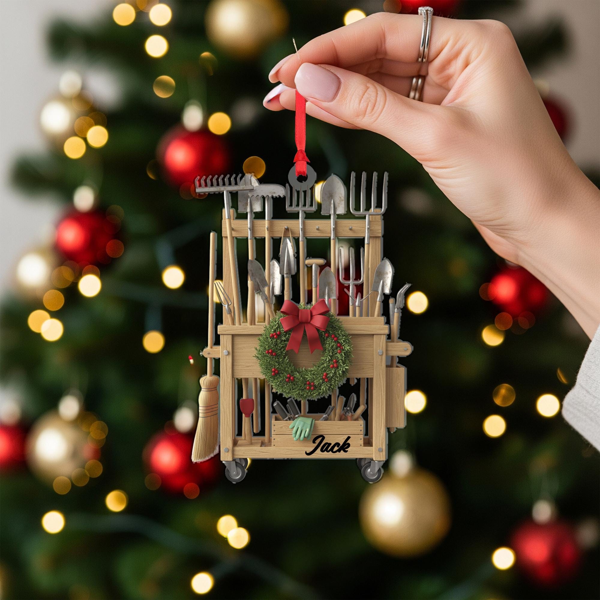Garden Tool Cart Ornament – Personalized Gardener Christmas Decor