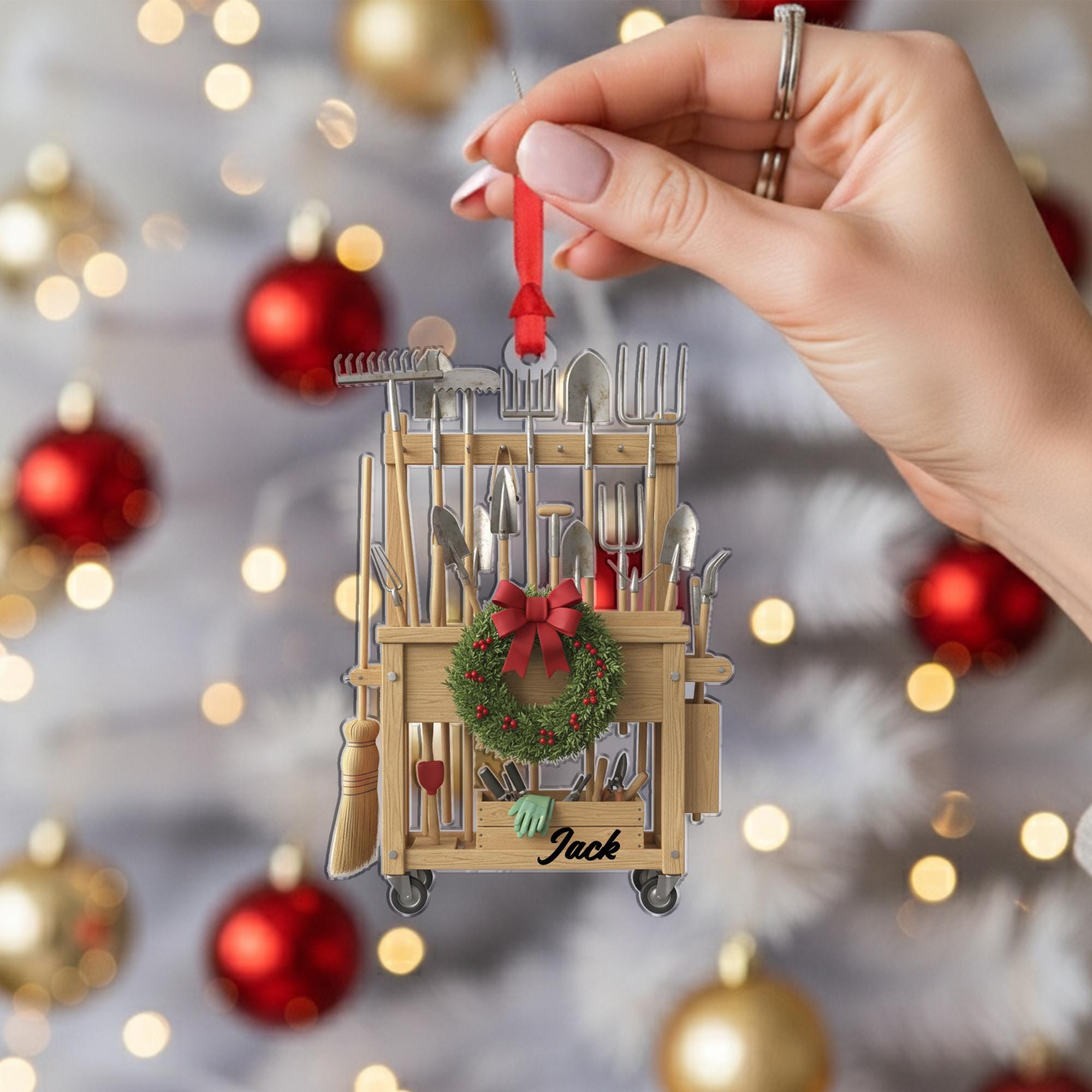 Garden Tool Cart Ornament – Personalized Gardener Christmas Decor