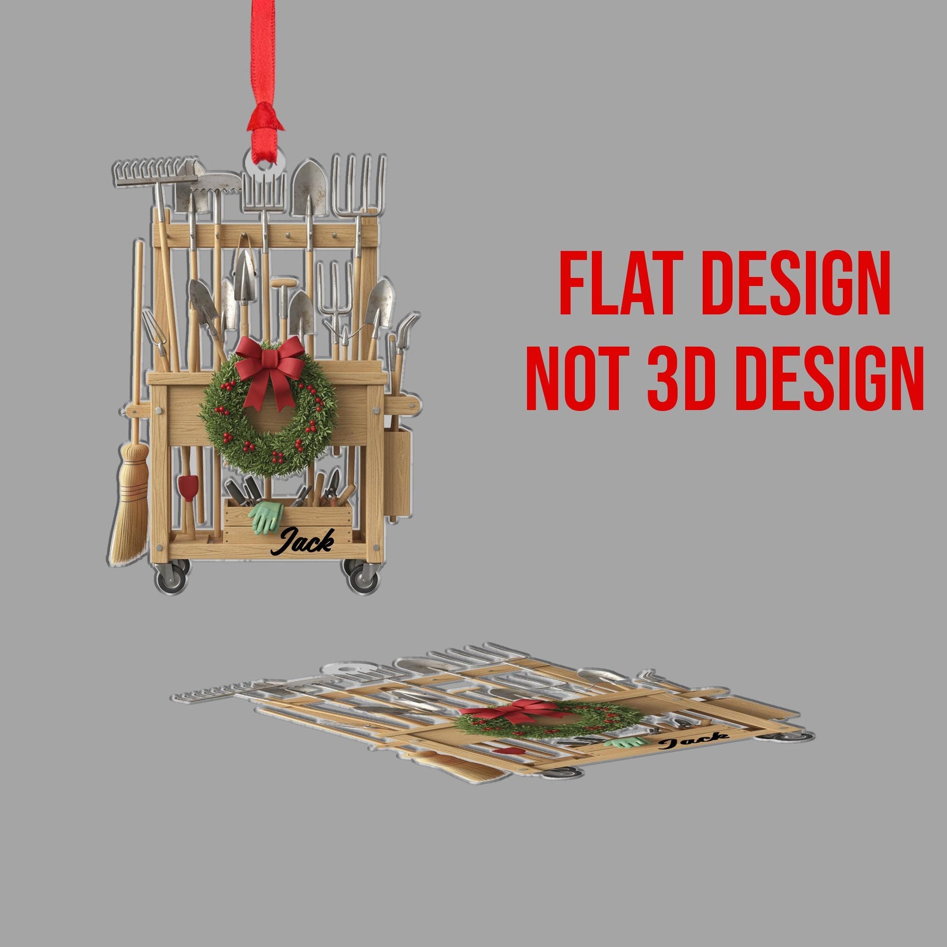 Garden Tool Cart Ornament – Personalized Gardener Christmas Decor