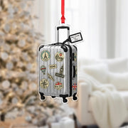 Vintage Suitcase Trip Ornament –Personalized Travel Keepsake
