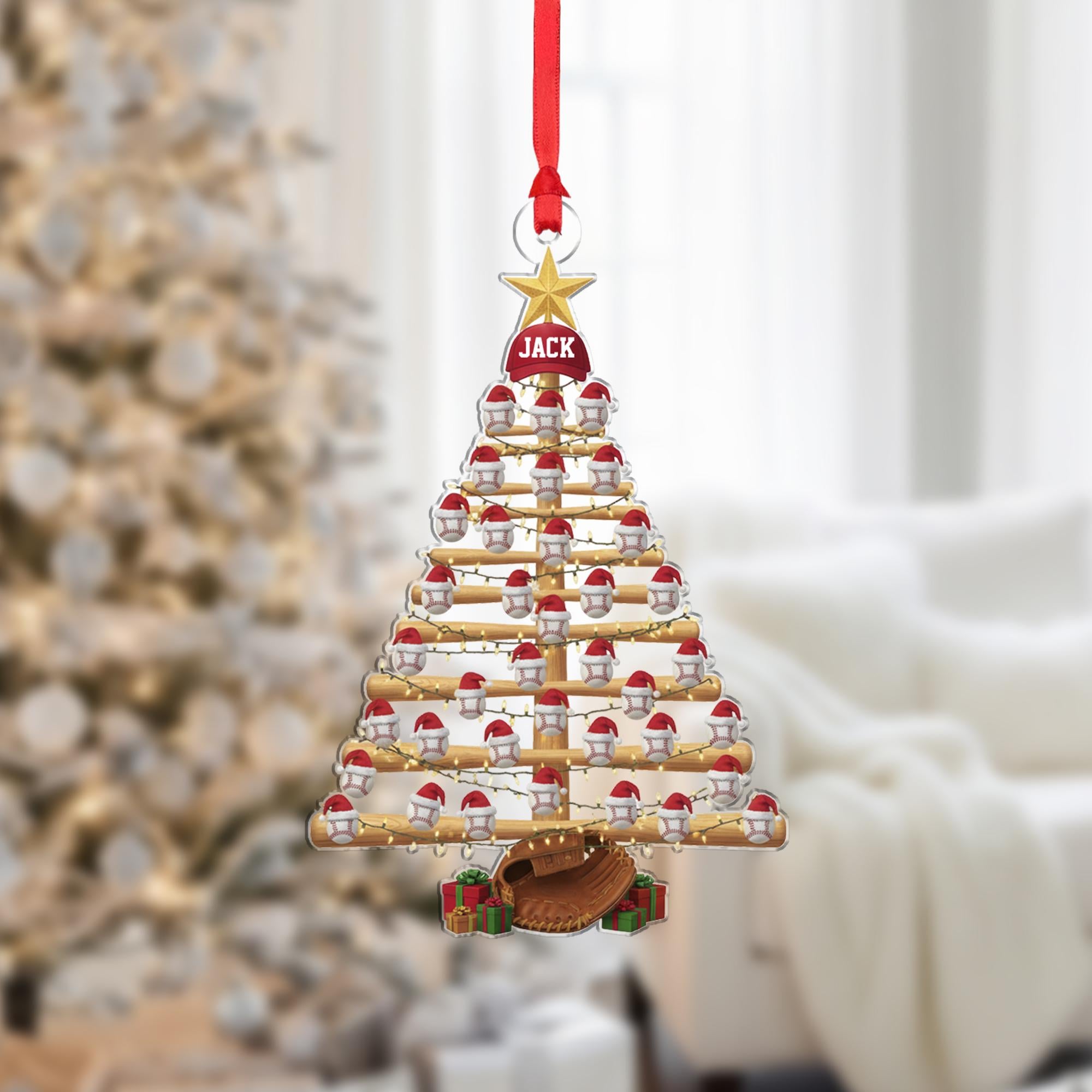 Baseball Christmas Tree Ornament – Personalized Sport Xmas Decor